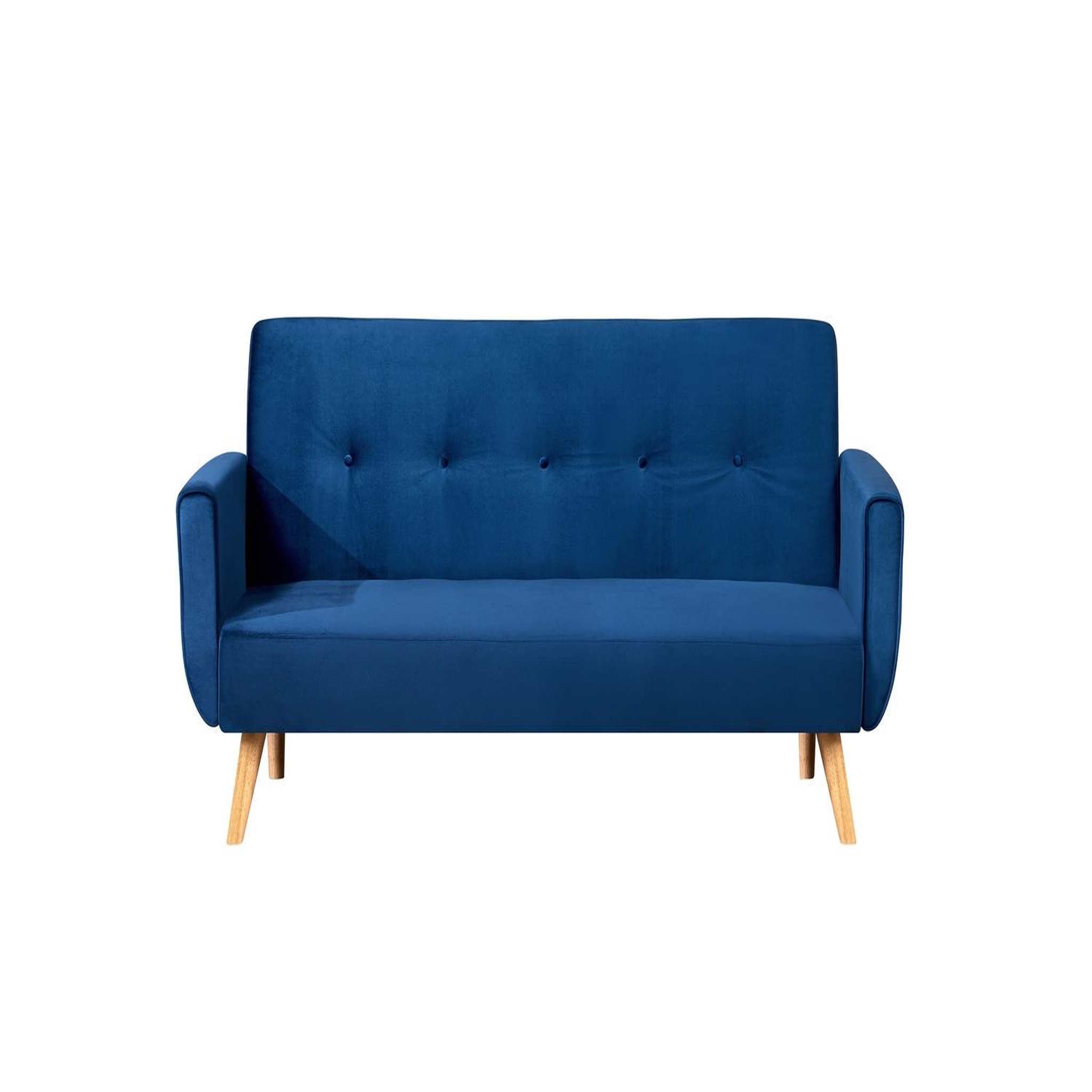 CONCEPT USINE Canapé scandinave convertible 3 places en velours bleu nuit berlin