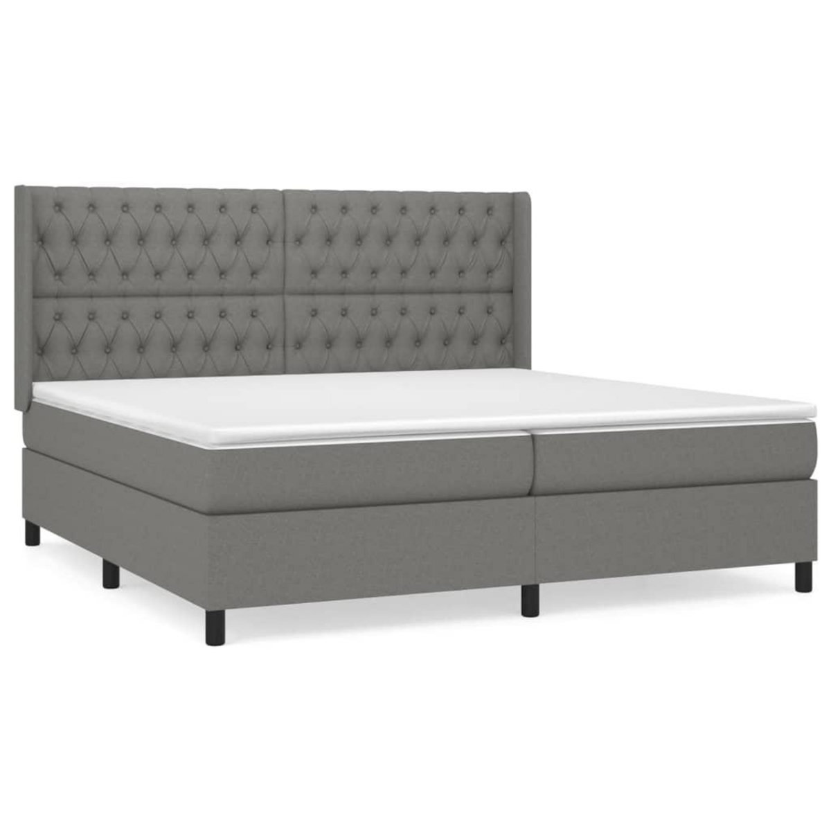 VIDAXL Sommier a lattes de lit avec matelas Gris fonce 200x200cm Tissu
