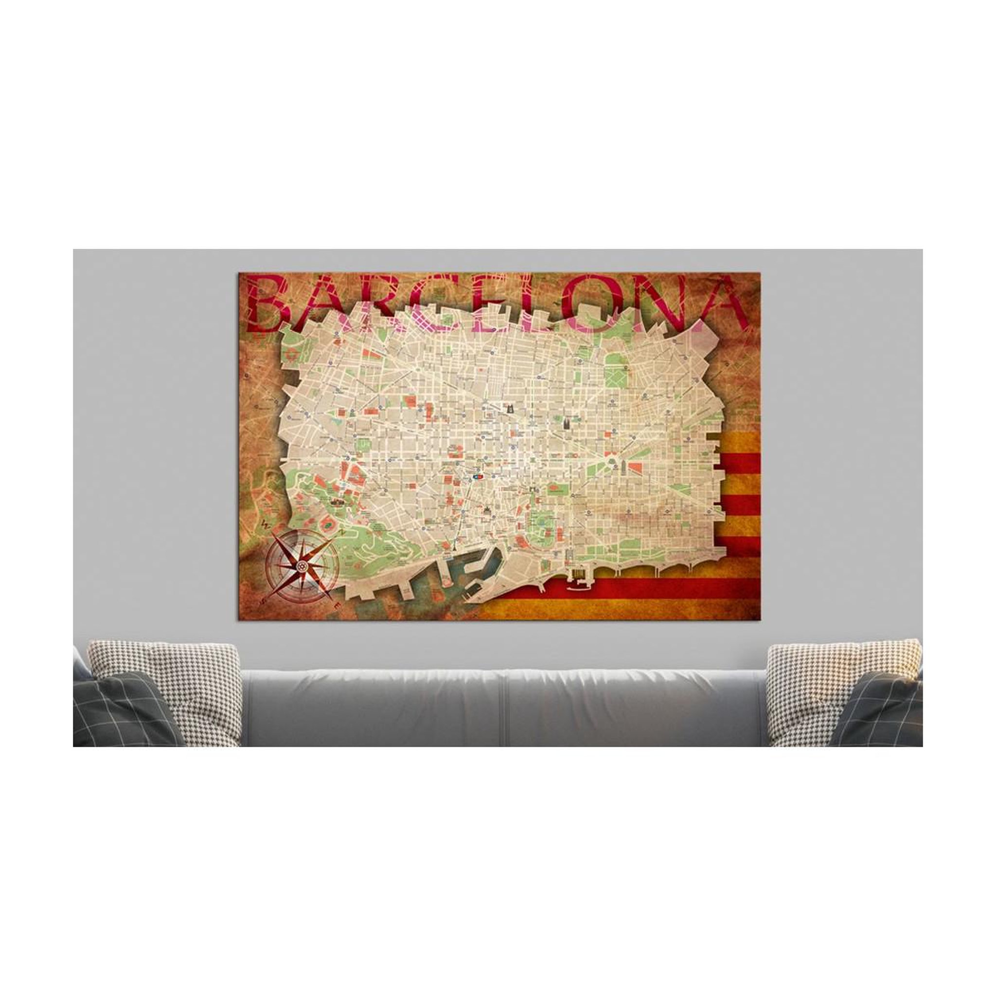Voir la diapositive 2 : Paris Prix Tableau en Liège  Carte du Monde - Map of Barcelona