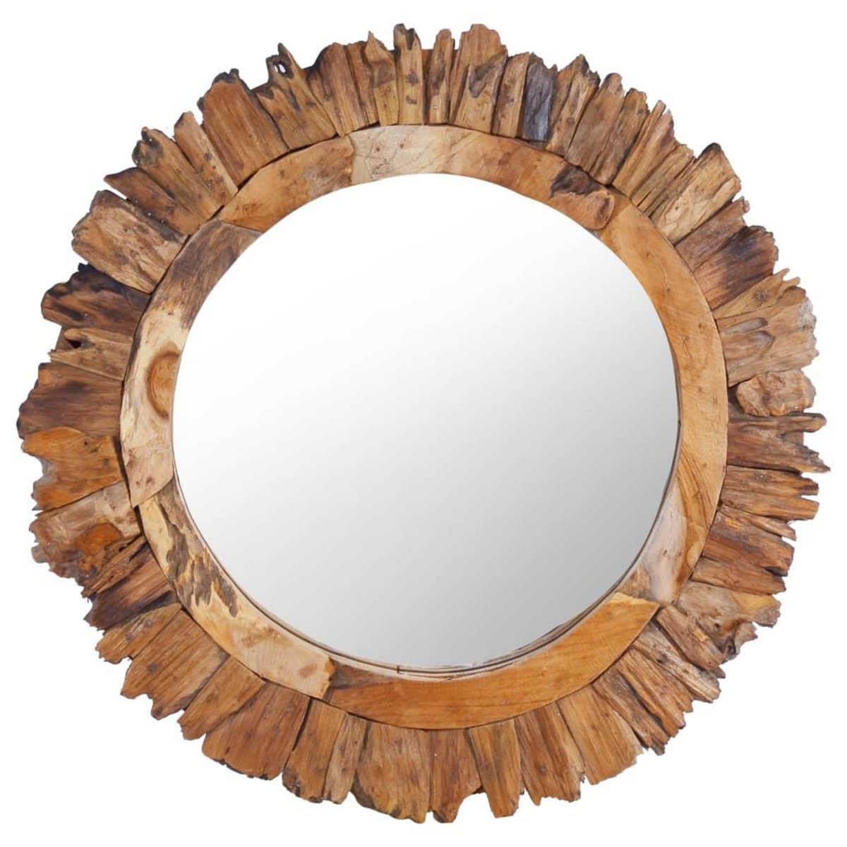 VIDAXL Miroir mural 60 cm Teck Rond