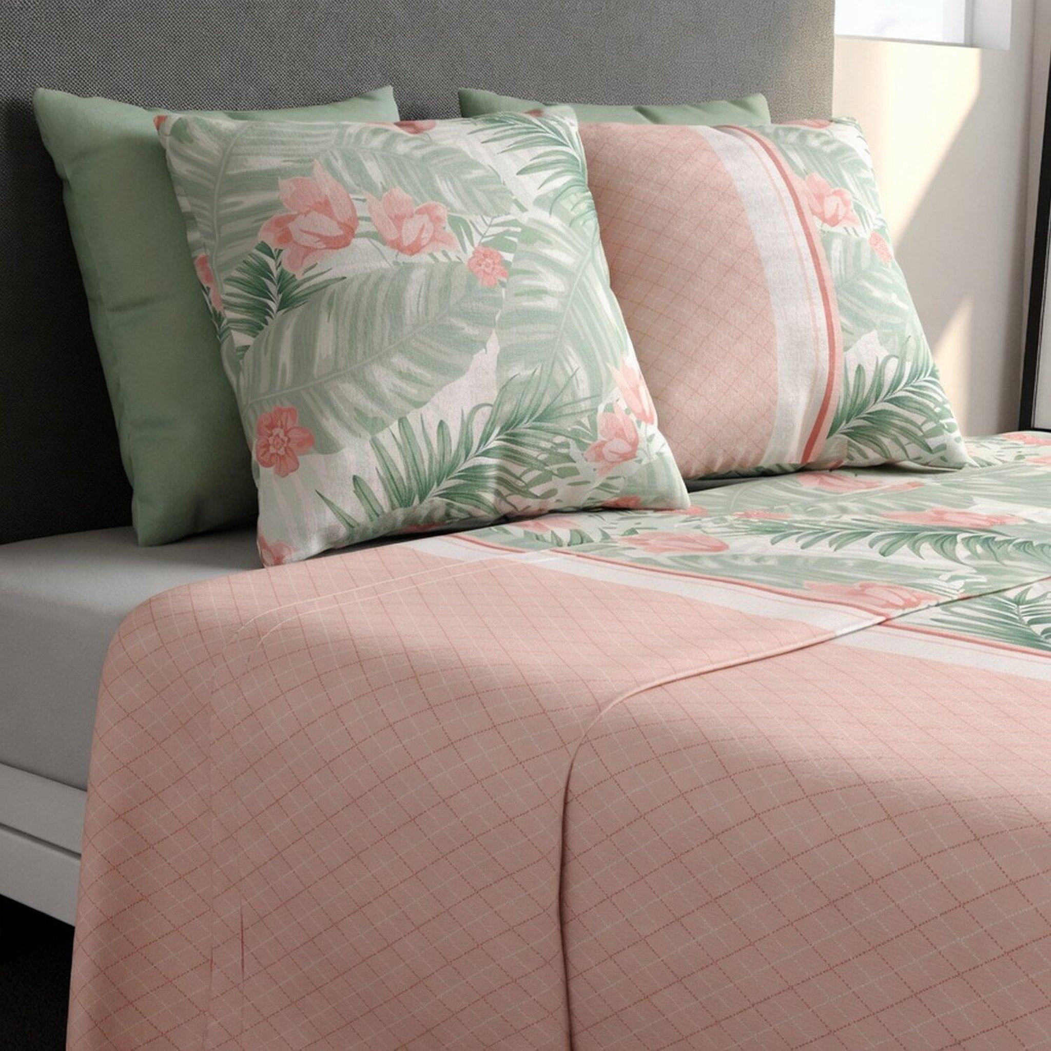 Voir la diapositive 3 : ATELIER DU COTON Parure de drap 100% coton 57fils bora