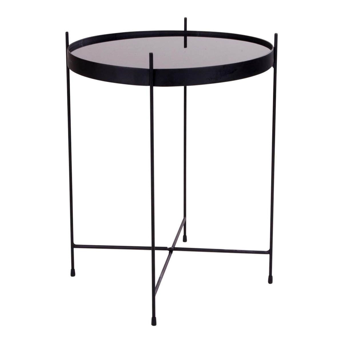LISA DESIGN Glina - table basse ronde - métal et verre - 48 cm