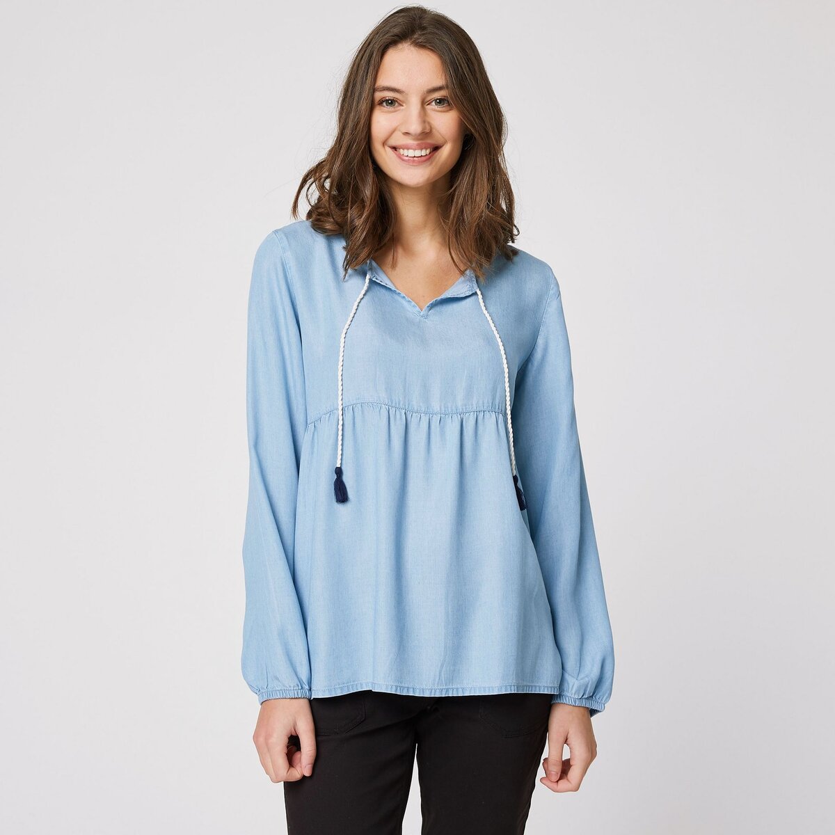 IN EXTENSO Blouse manche longue jean femme