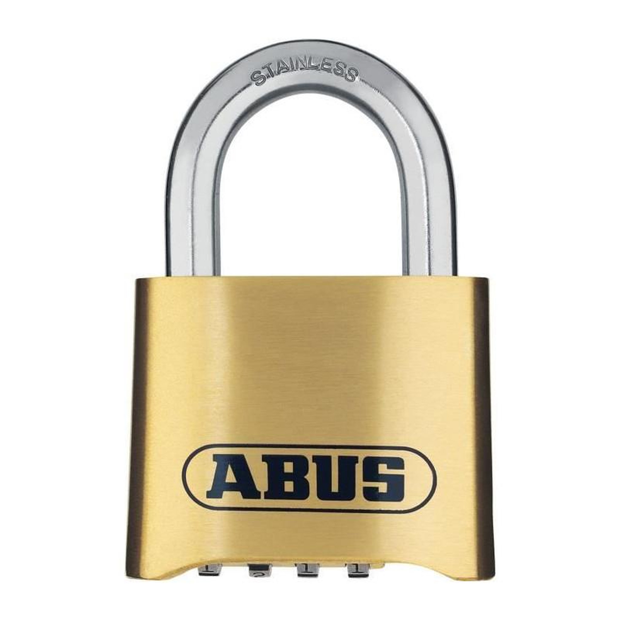 ABUS Cadenas a combinaison - ABUS - 180IB/50 B/DFNLI - Corps laiton forgé - Anse inox - Code numérique a quatre chiffres
