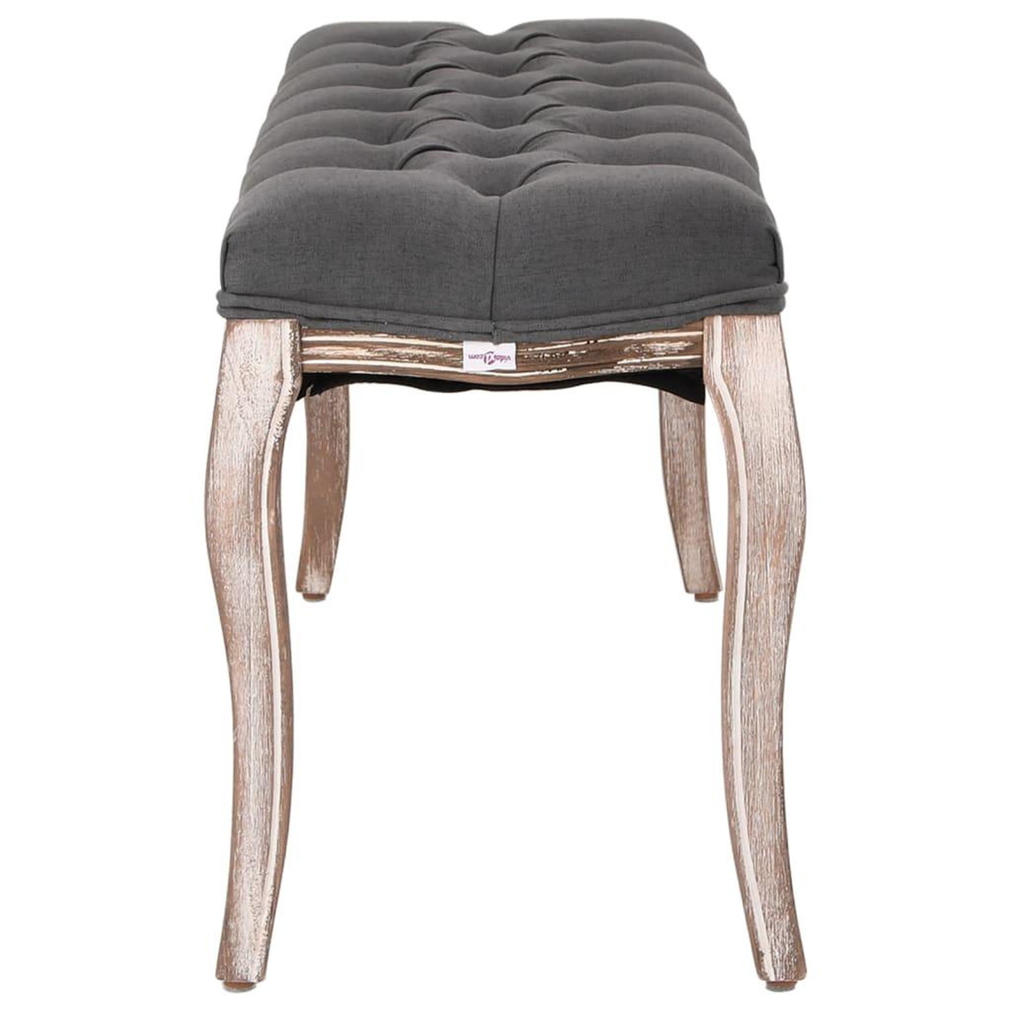 Voir la diapositive 3 : VIDAXL Banc Lin Bois solide 110x38x48 cm Gris fonce