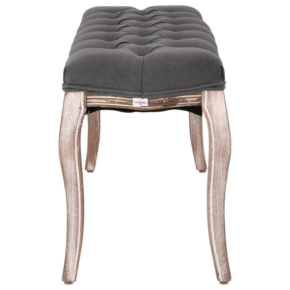 VIDAXL Banc Lin Bois solide 110x38x48 cm Gris fonce