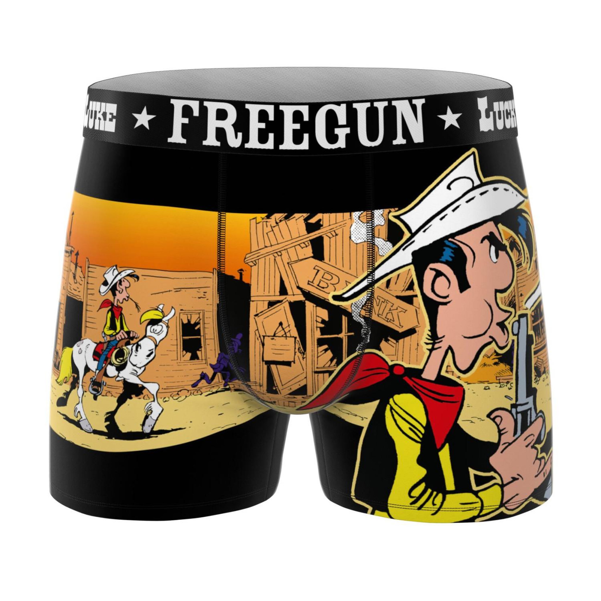 Voir la diapositive 5 : FREEGUN Lot de 3 boxers homme lucky luke