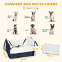 Voir la diapositive 3 : PAWHUT Siège auto sac de transport chien 2 en 1 - réglable - revêtement effet fourrure déhoussable - polyester bleu