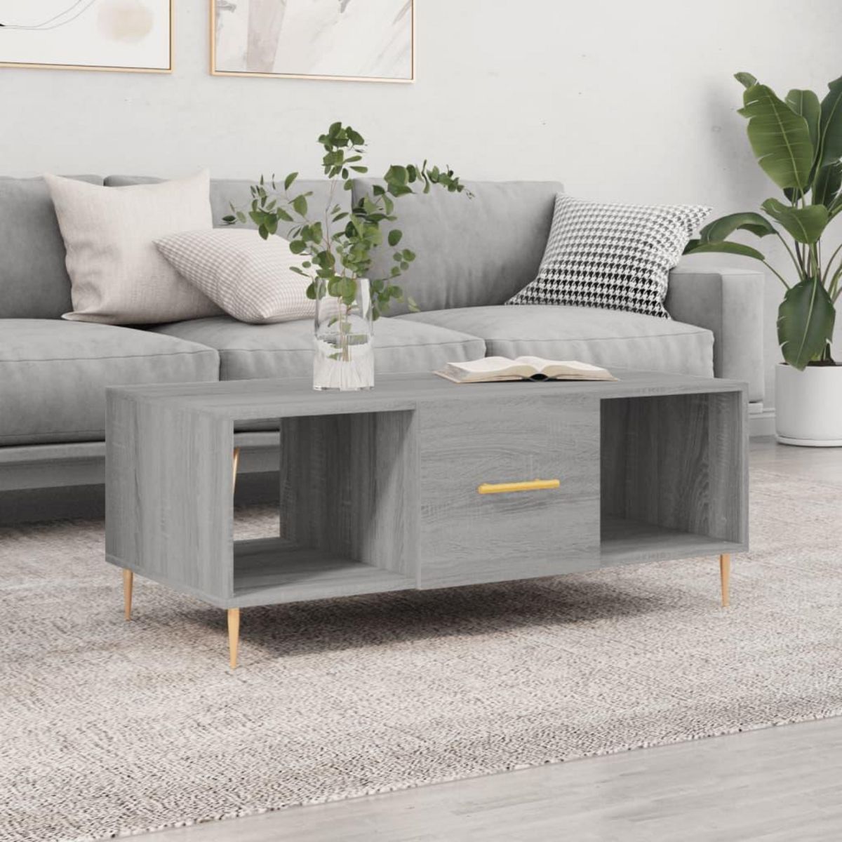 VIDAXL Table basse sonoma gris 102x50x40 cm bois d'ingenierie
