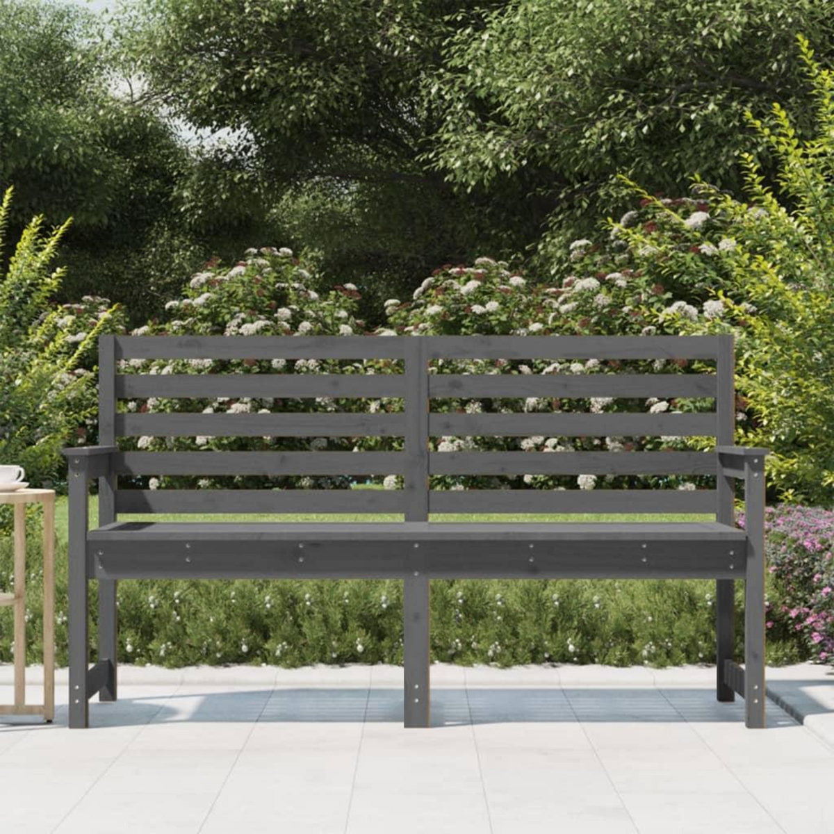 VIDAXL Banc de jardin gris 159,5x48x91,5 cm bois massif de pin