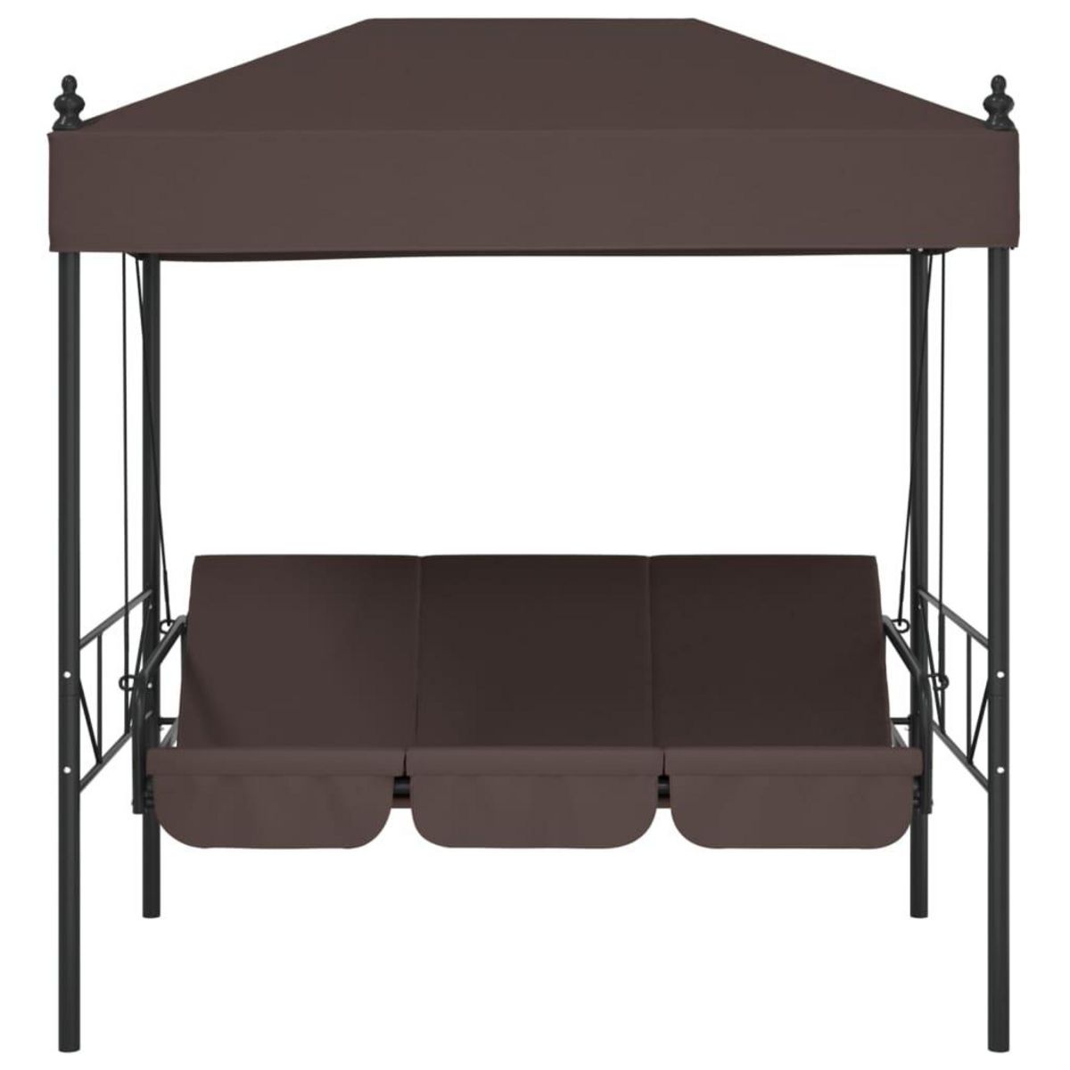 VIDAXL Balancelle de jardin avec auvent marron cafe acier