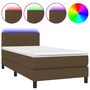 Voir la diapositive 2 : VIDAXL Sommier a lattes de lit et matelas et LED Marron fonce 80x200cm