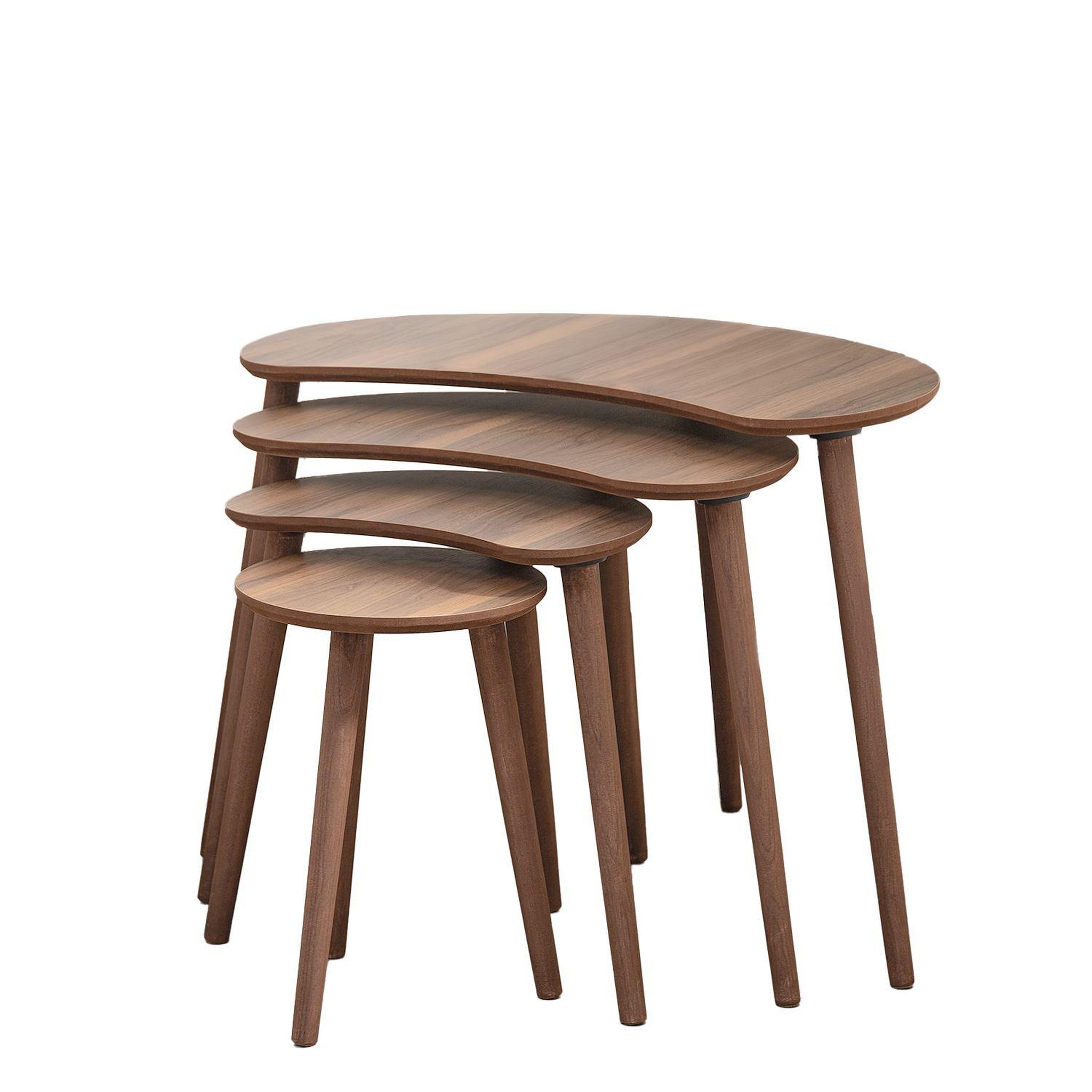 Habitat et Jardin Table gigogne (4 pièces) en bois  moon  40 x 75 x 55 cm - noyer