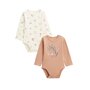 Voir la diapositive 1 : Petit Béguin Lot de 2 bodies bébé manches longues Matcha