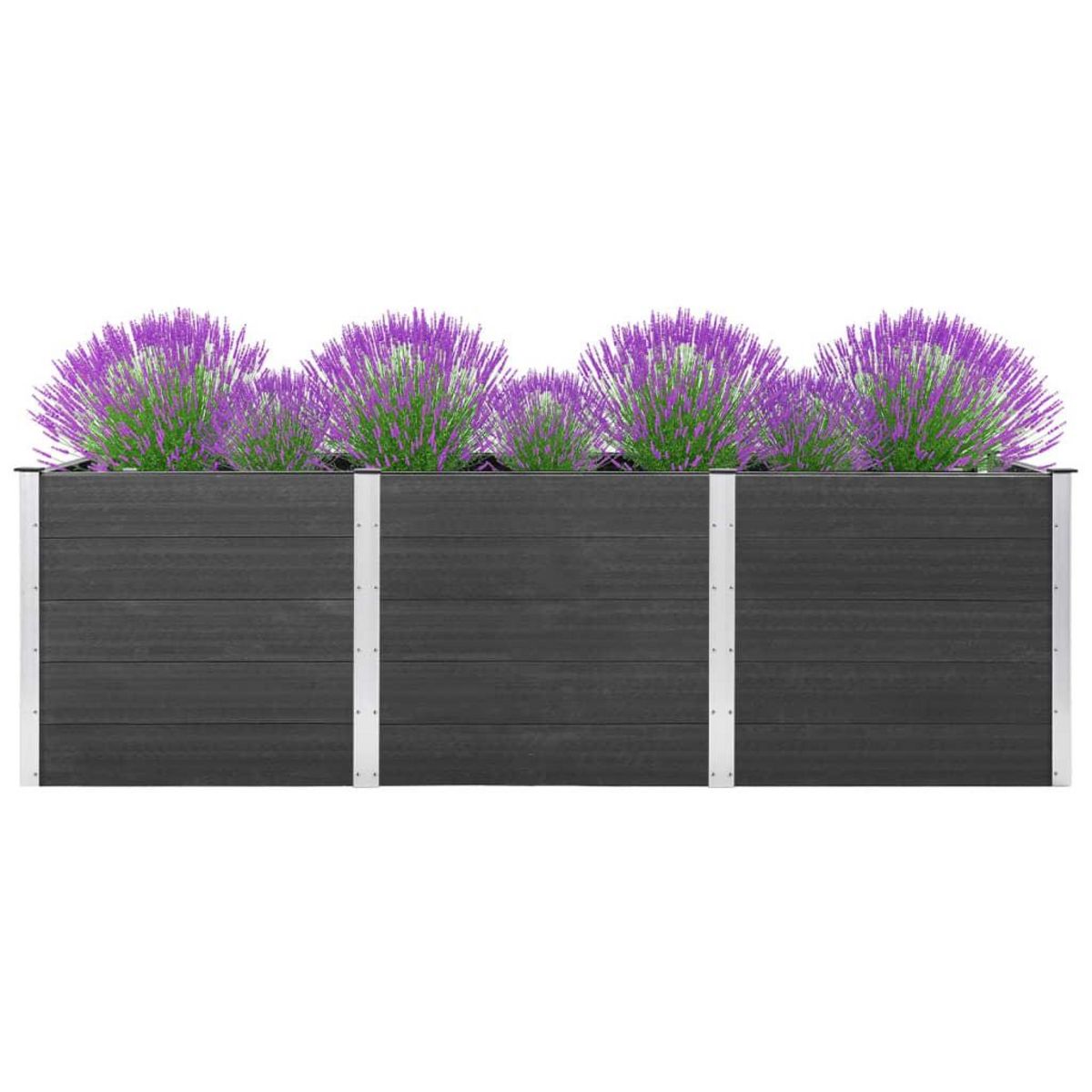 VIDAXL Lit sureleve de jardin Gris 300x50x91 cm WPC