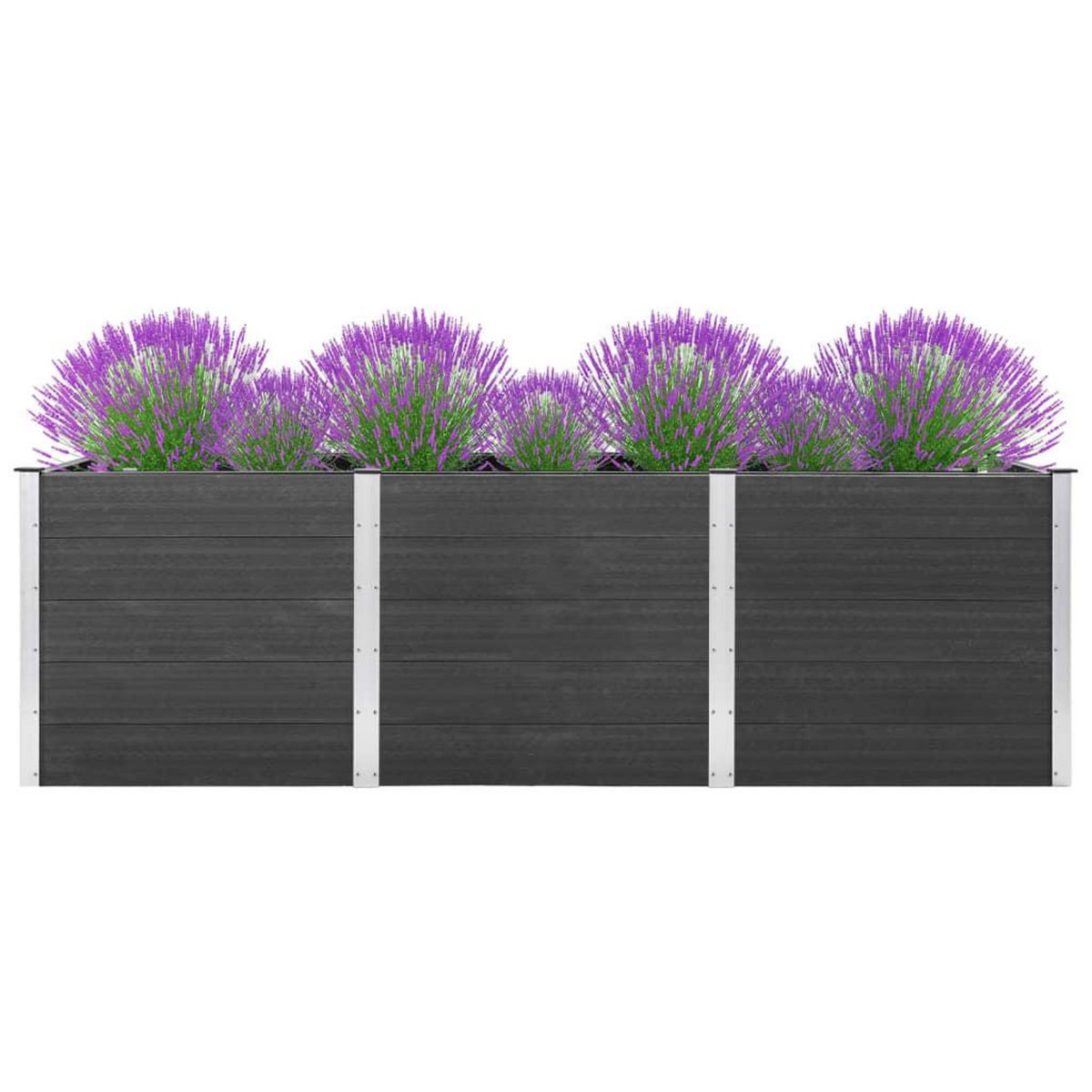 VIDAXL Lit sureleve de jardin Gris 300x50x91 cm WPC