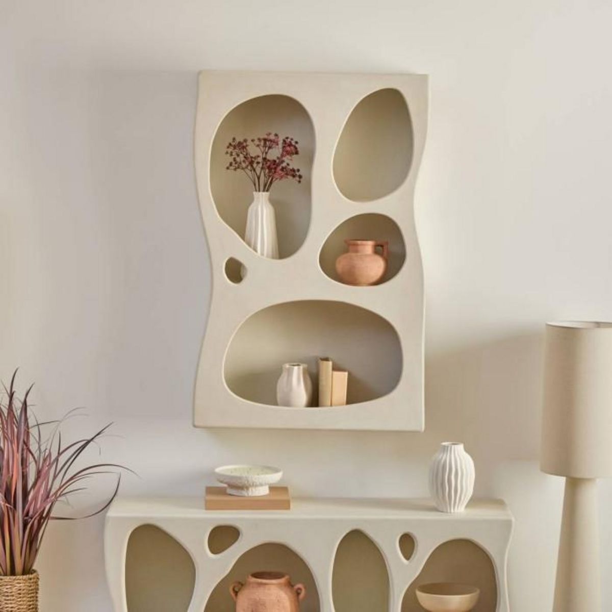 ATMOSPHERA Étagère Murale Organique  Chesni  122cm Blanc