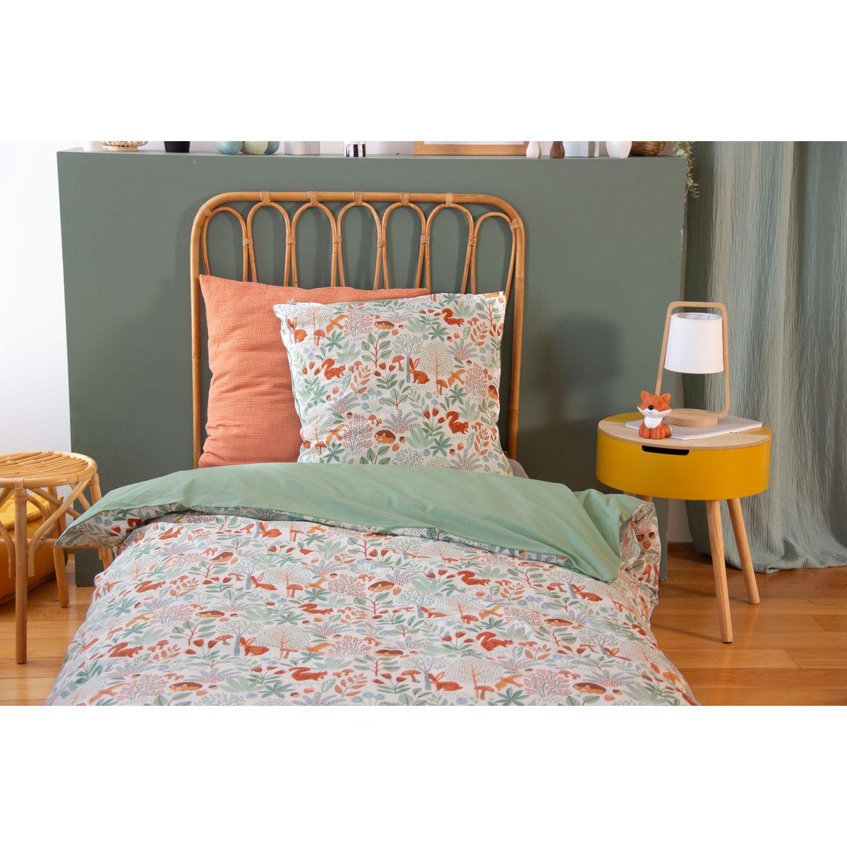 COTE DECO Parure de lit enfant imprimé Liberty - 100% coton 57 fils/cm² - 140 x 200 cm