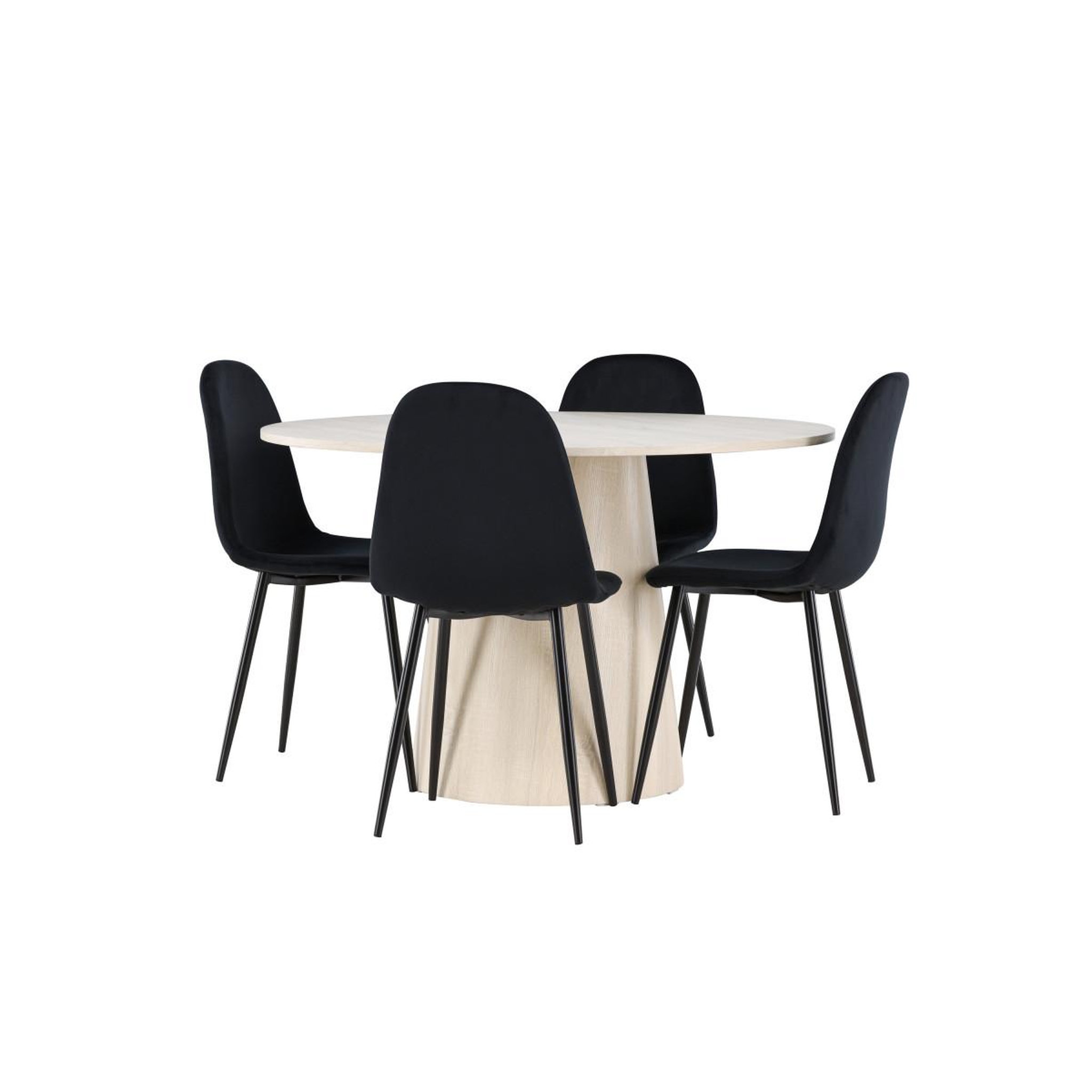 Voir la diapositive 3 : Paris Prix Ensemble table à manger & 4 chaises  lanzo & polar  120cm naturel & noir