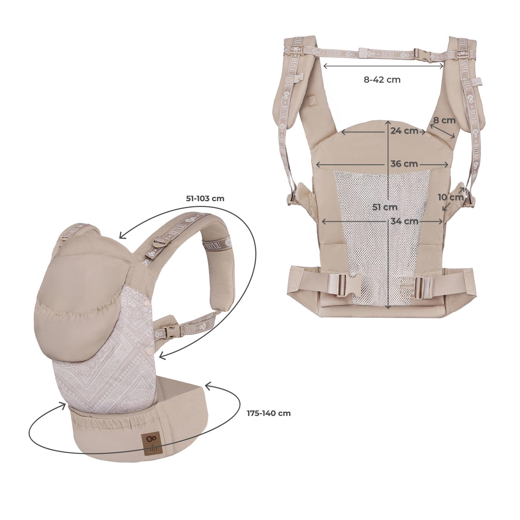 Voir la diapositive 6 : KINDERKRAFT Porte-bébé ergonomique réglable respirant
