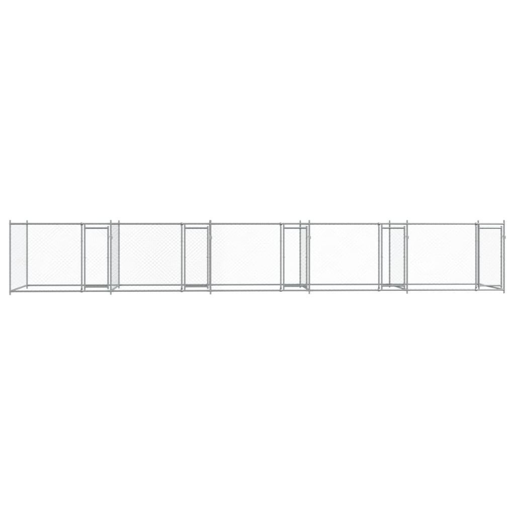 Voir la diapositive 4 : VIDAXL Cage pour chien avec portes gris 10x2x1,5 m acier galvanise