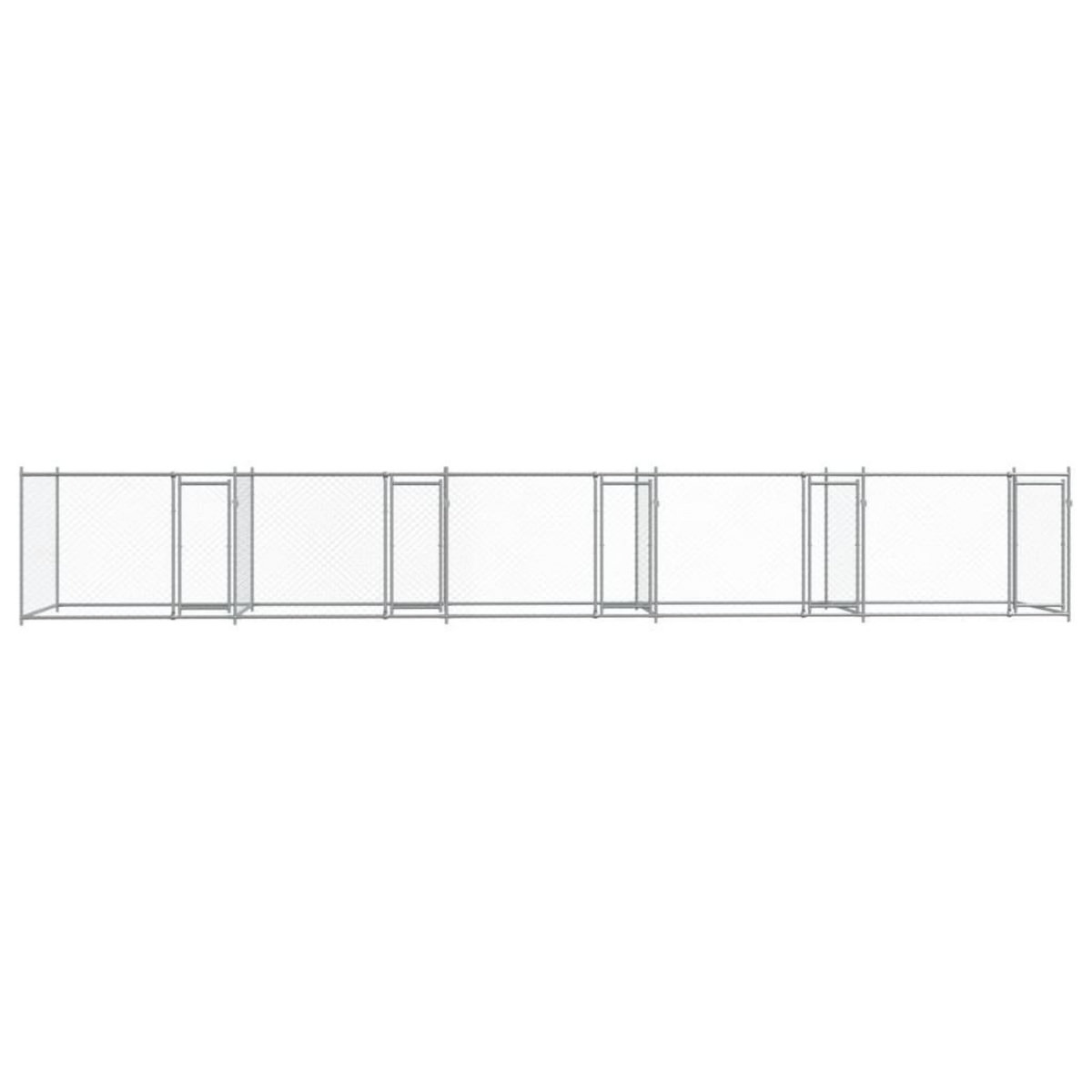 VIDAXL Cage pour chien avec portes gris 10x2x1,5 m acier galvanise
