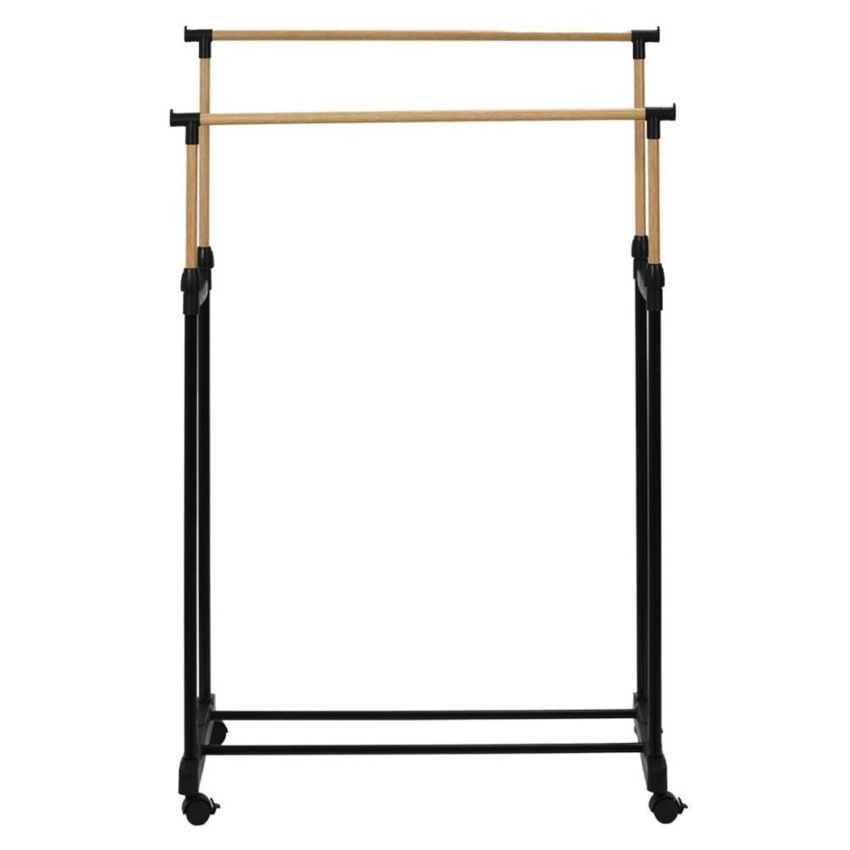 The Home Deco Factory Portant double à roulettes effet bois