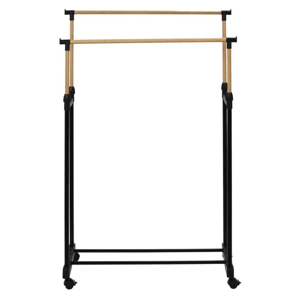 The Home Deco Factory Portant double à roulettes effet bois