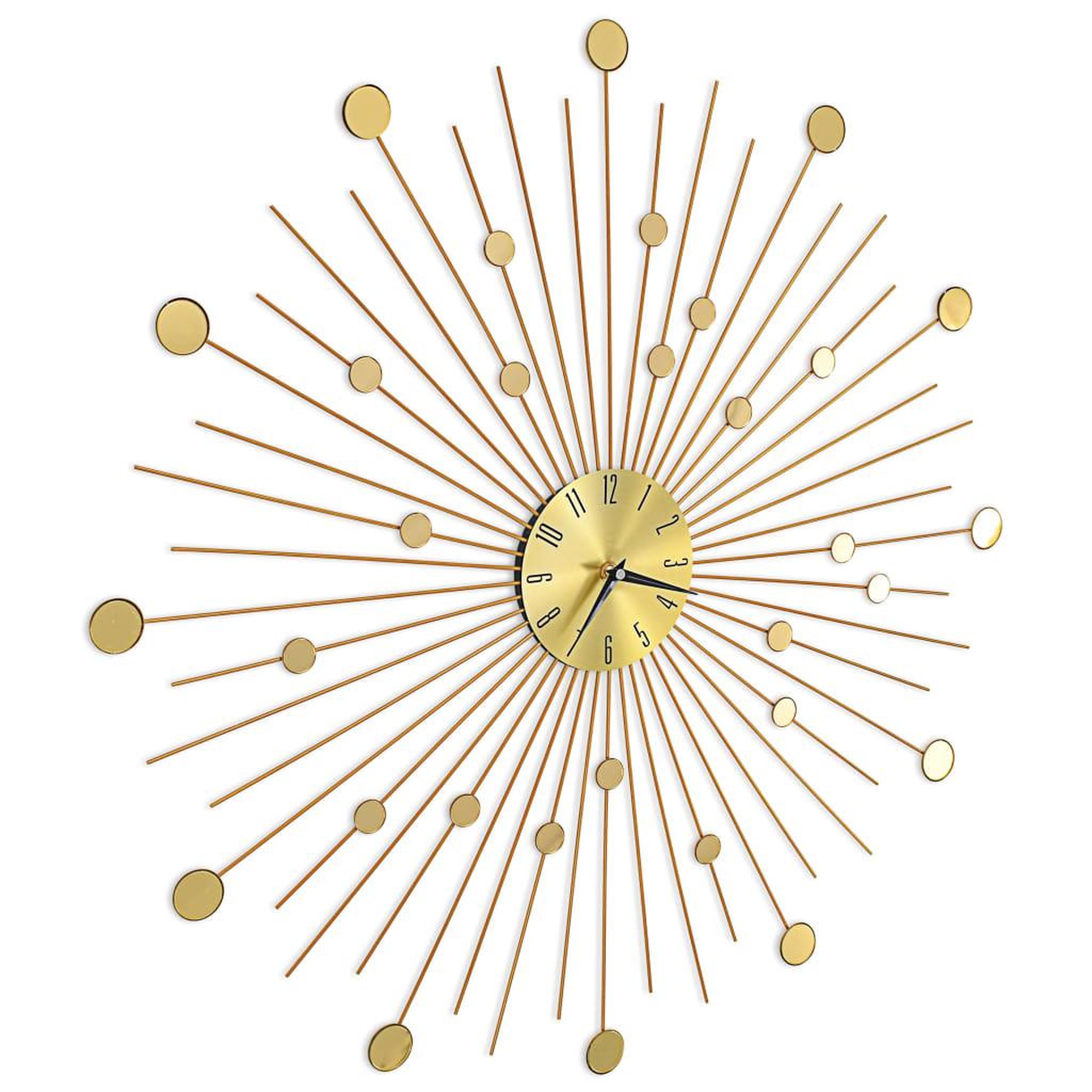 Voir la diapositive 3 : VIDAXL Horloge murale Metal 70 cm Dore