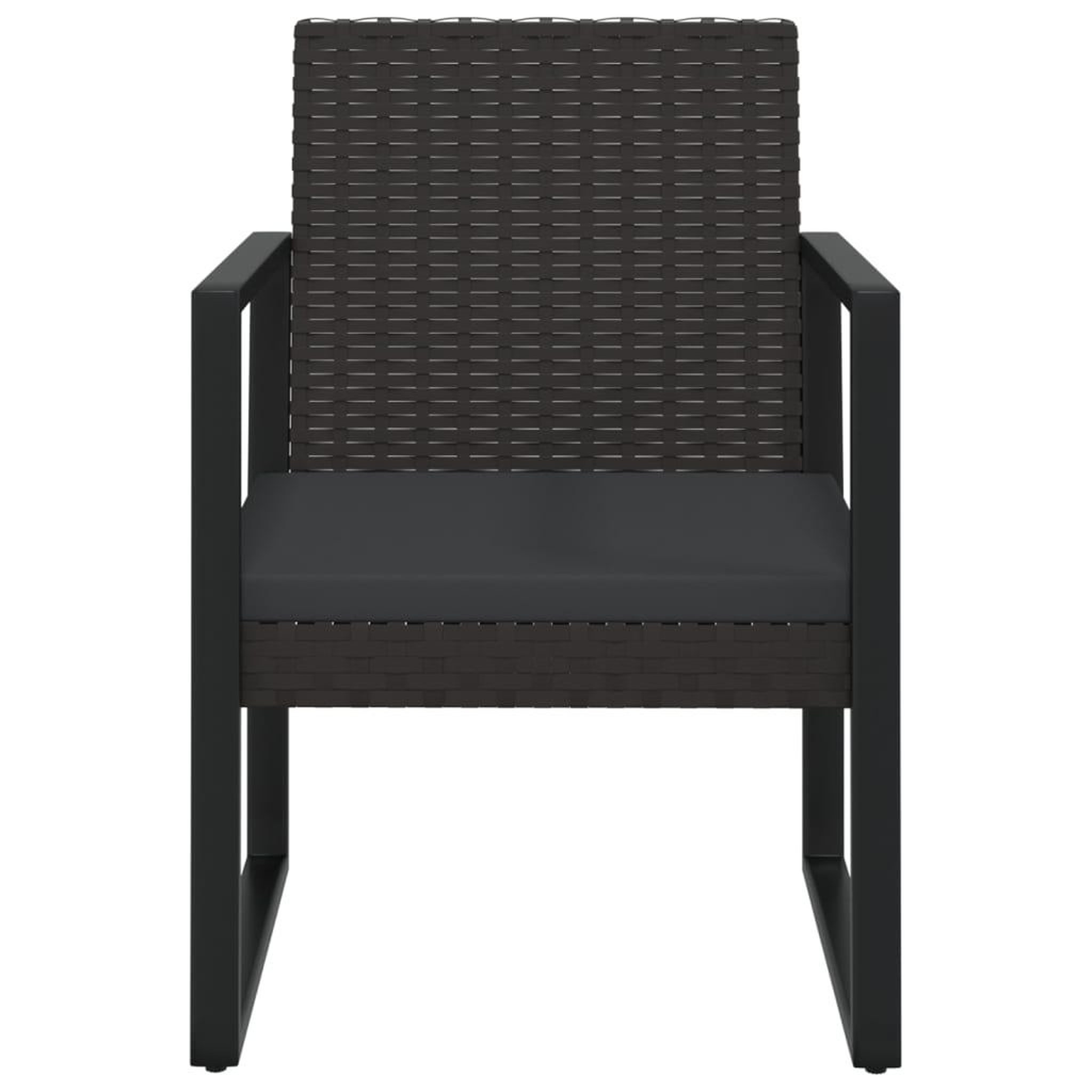 Voir la diapositive 4 : VIDAXL Fauteuil de jardin avec coussin Noir Resine tressee