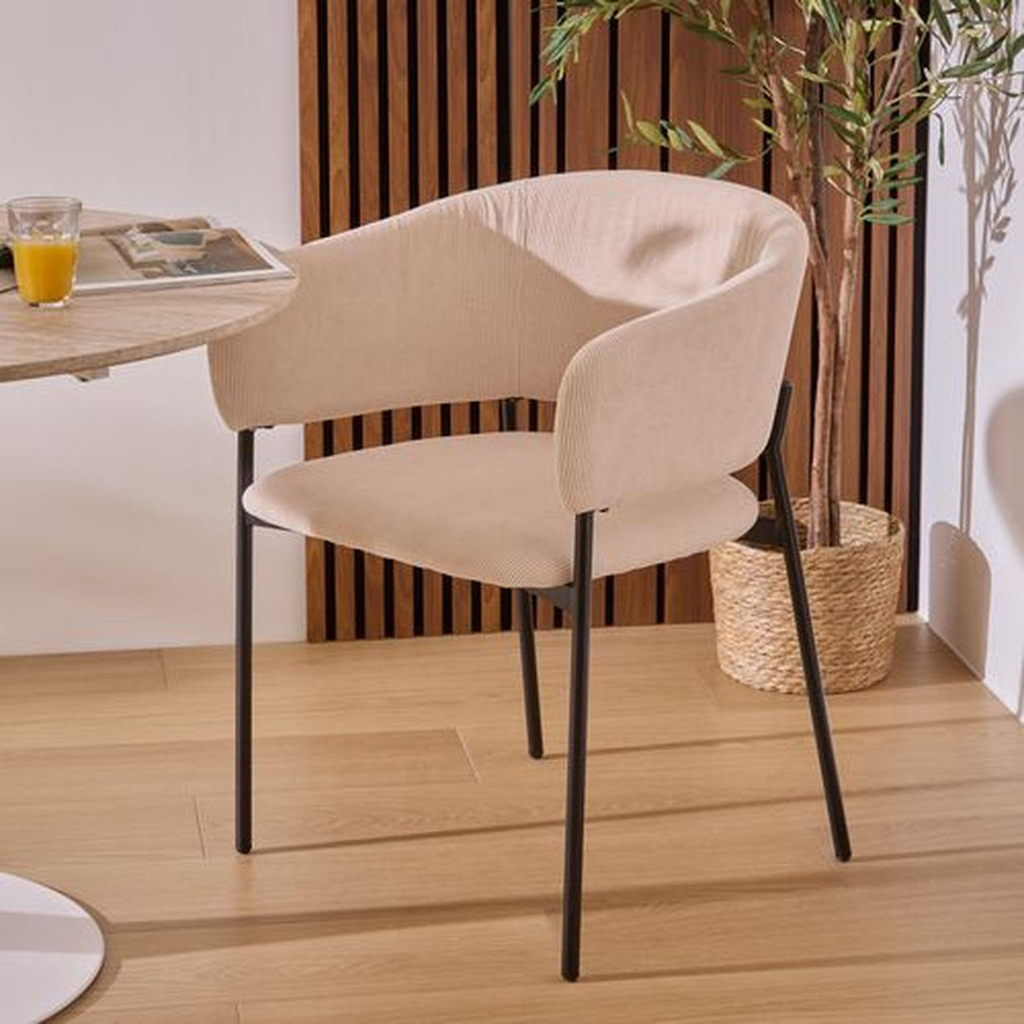 Voir la diapositive 2 : ATMOSPHERA Lot de 2 fauteuils à diner en velours SOLEA