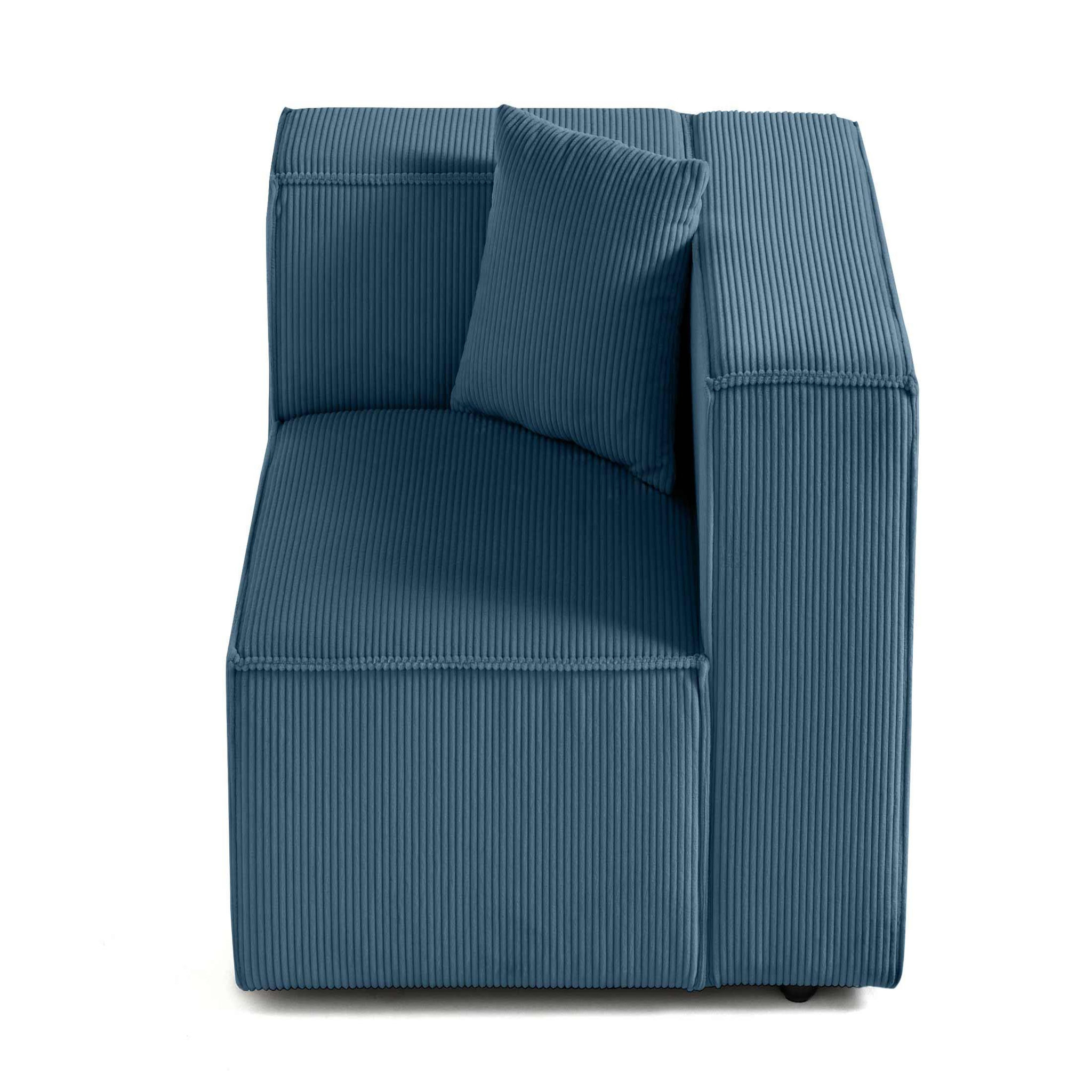 Voir la diapositive 1 : LISA DESIGN Arty - module d'assise droit - en velours côtelé