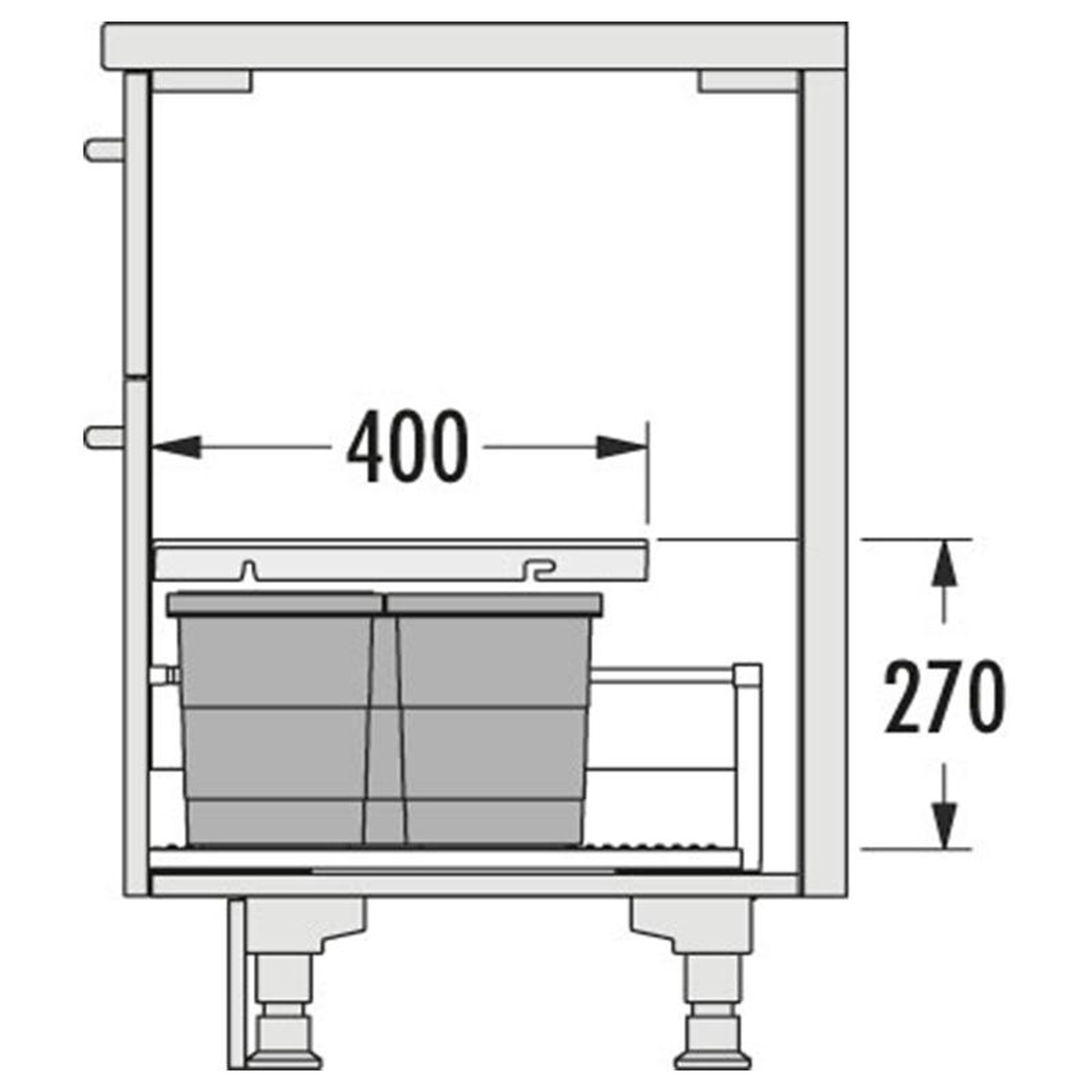 Voir la diapositive 4 : HAILO Poubelle de cuisine encastrable as allegro s220 14l + 2x6,5l hailo