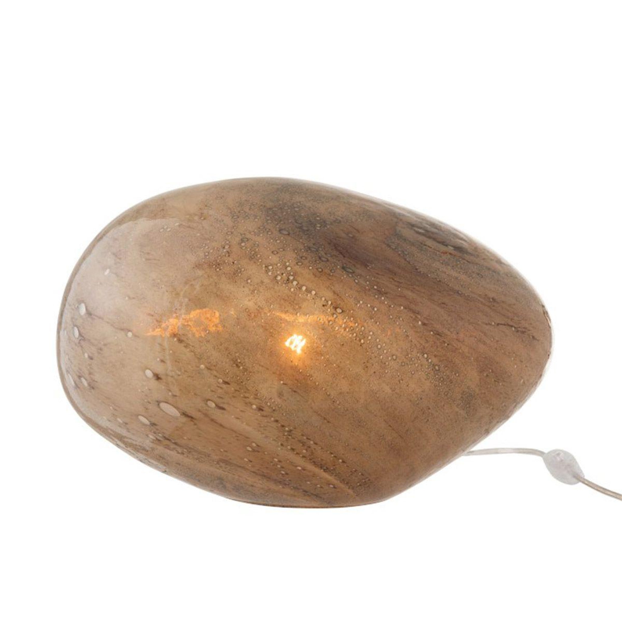 Voir la diapositive 2 : J-LINE Lampe à Poser en Verre  Dany  40cm Marron