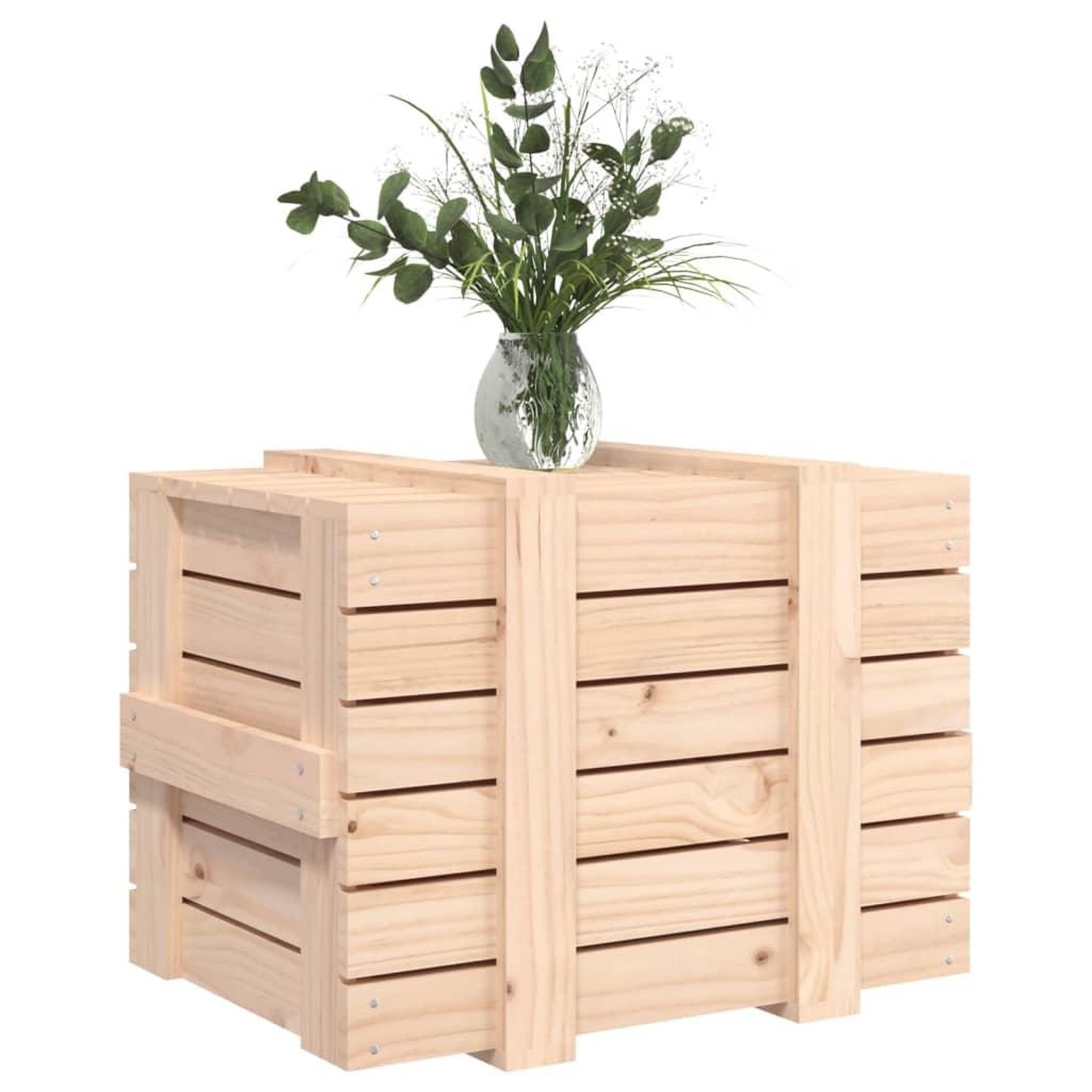 Voir la diapositive 4 : VIDAXL Boîte de rangement 58x40,5x42 cm Bois massif de pin