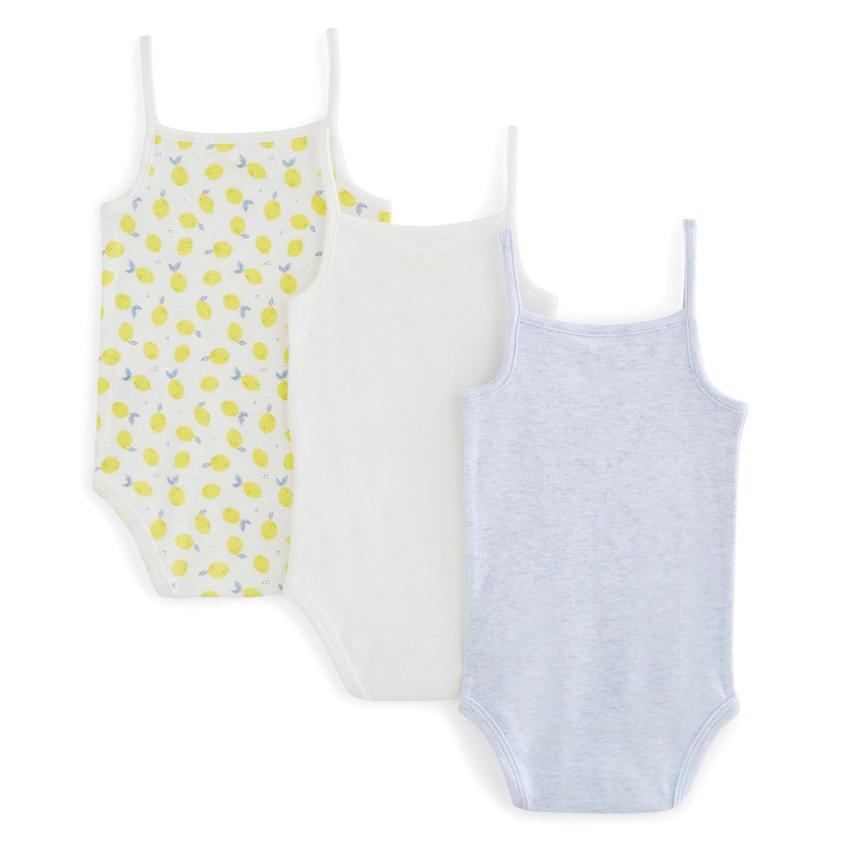 IN EXTENSO Lot de 3 bodies sans manches bébé fille