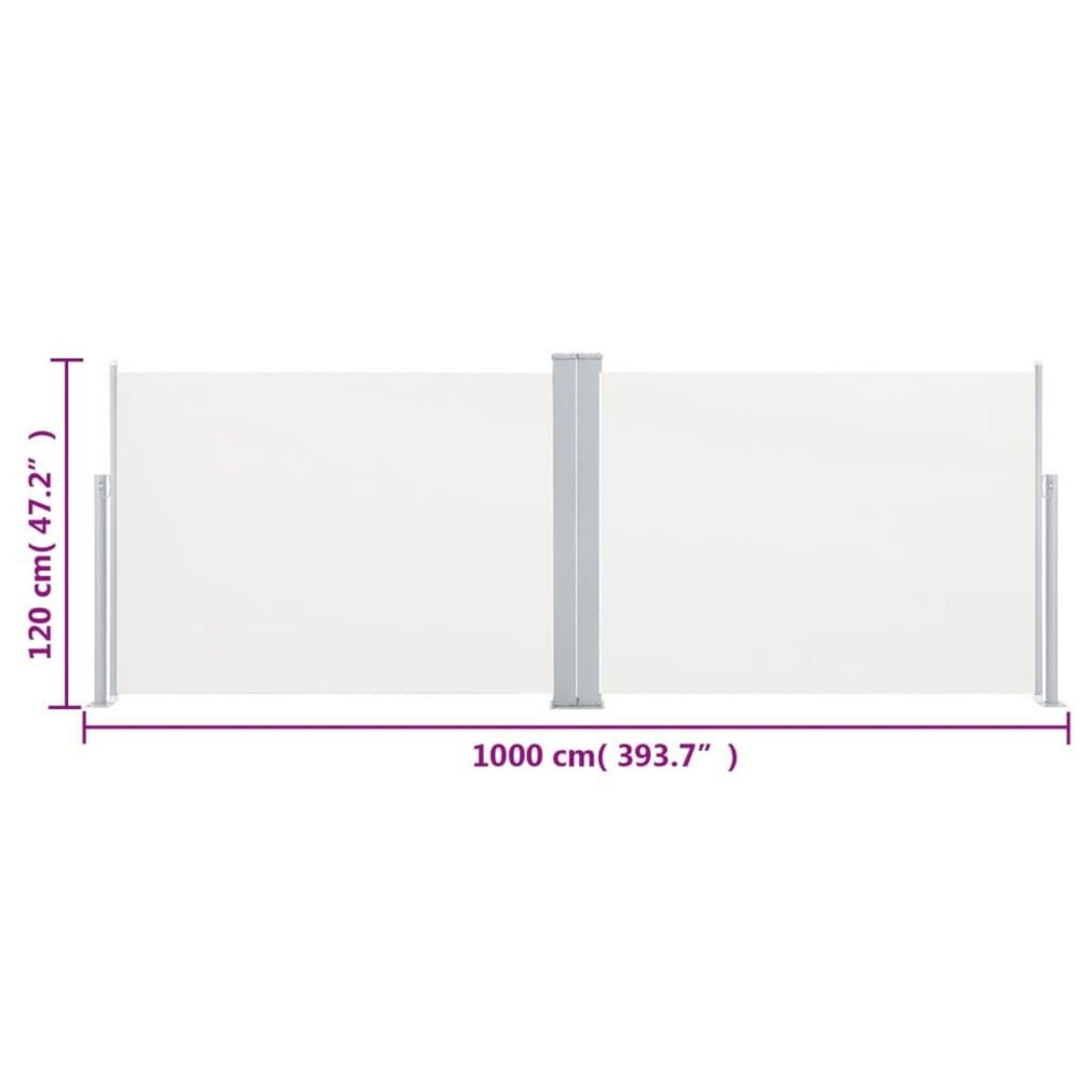 VIDAXL Auvent lateral retractable Creme 120 x 1000 cm