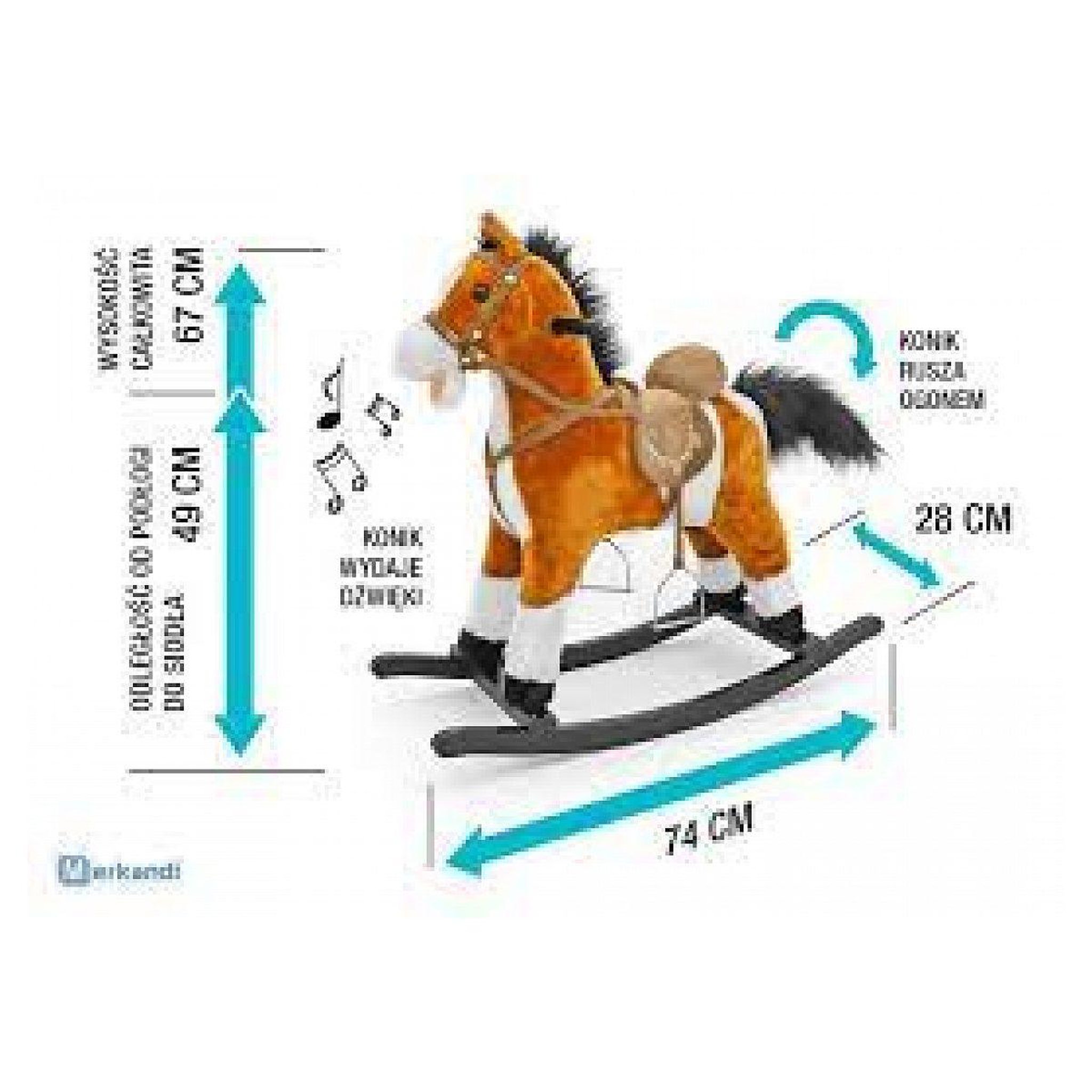 Voir la diapositive 2 : MILLY MALLY Cheval à bascule mustang marron clair