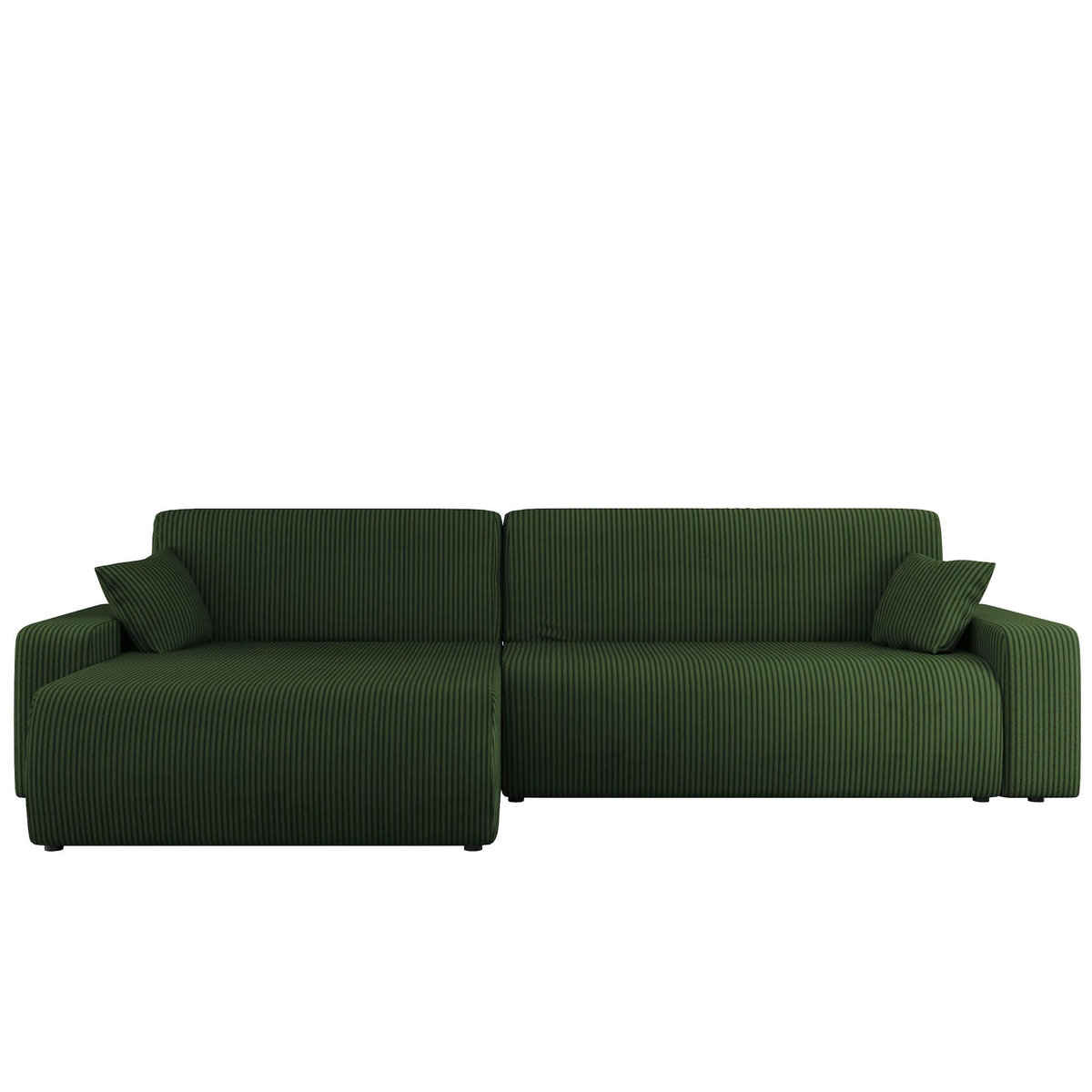 BEST MOBILIER Artemisa - canapé d'angle réversible 5 places convertible avec coffre en velours côtelé