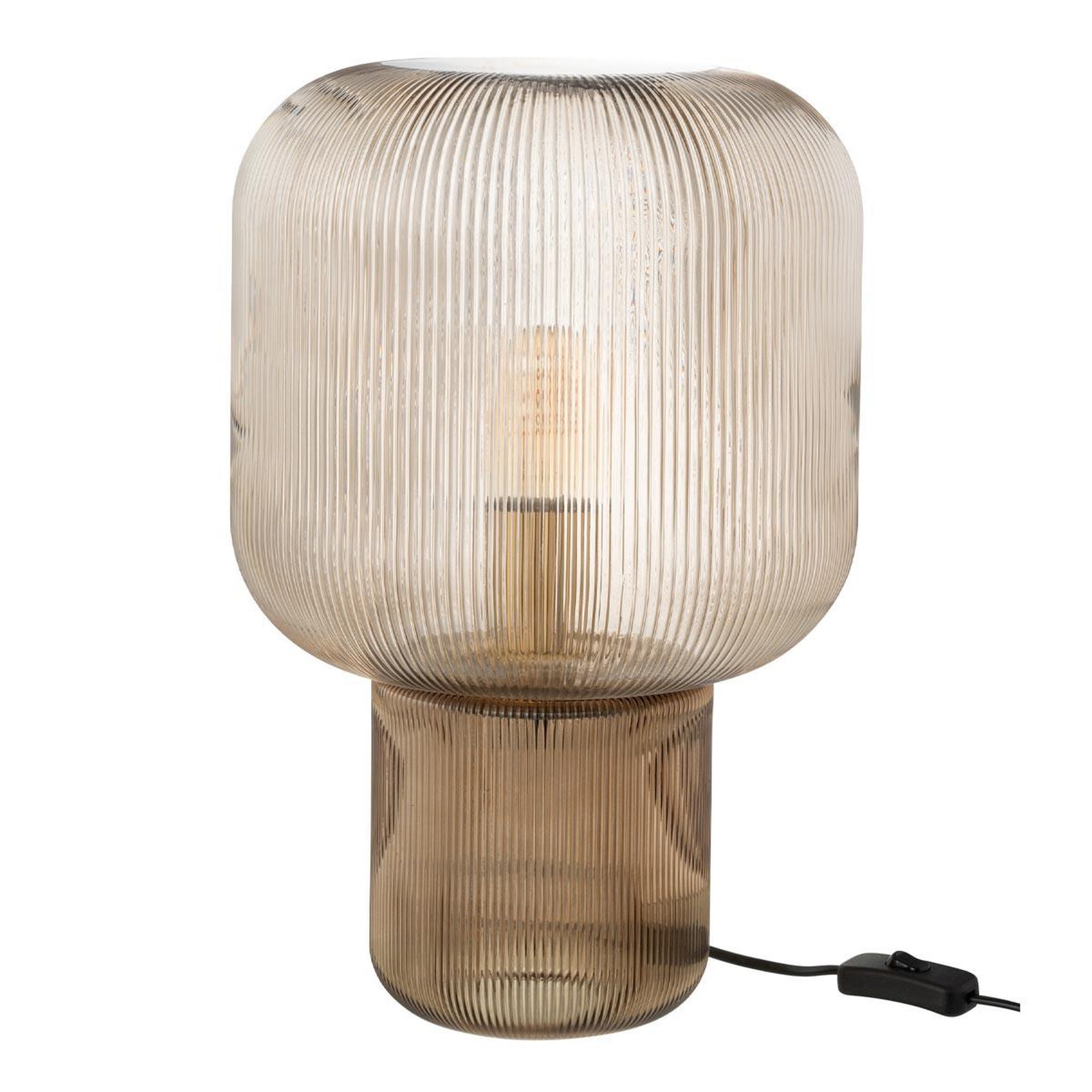 J-LINE Lampe à poser en verre  allyson  42cm marron