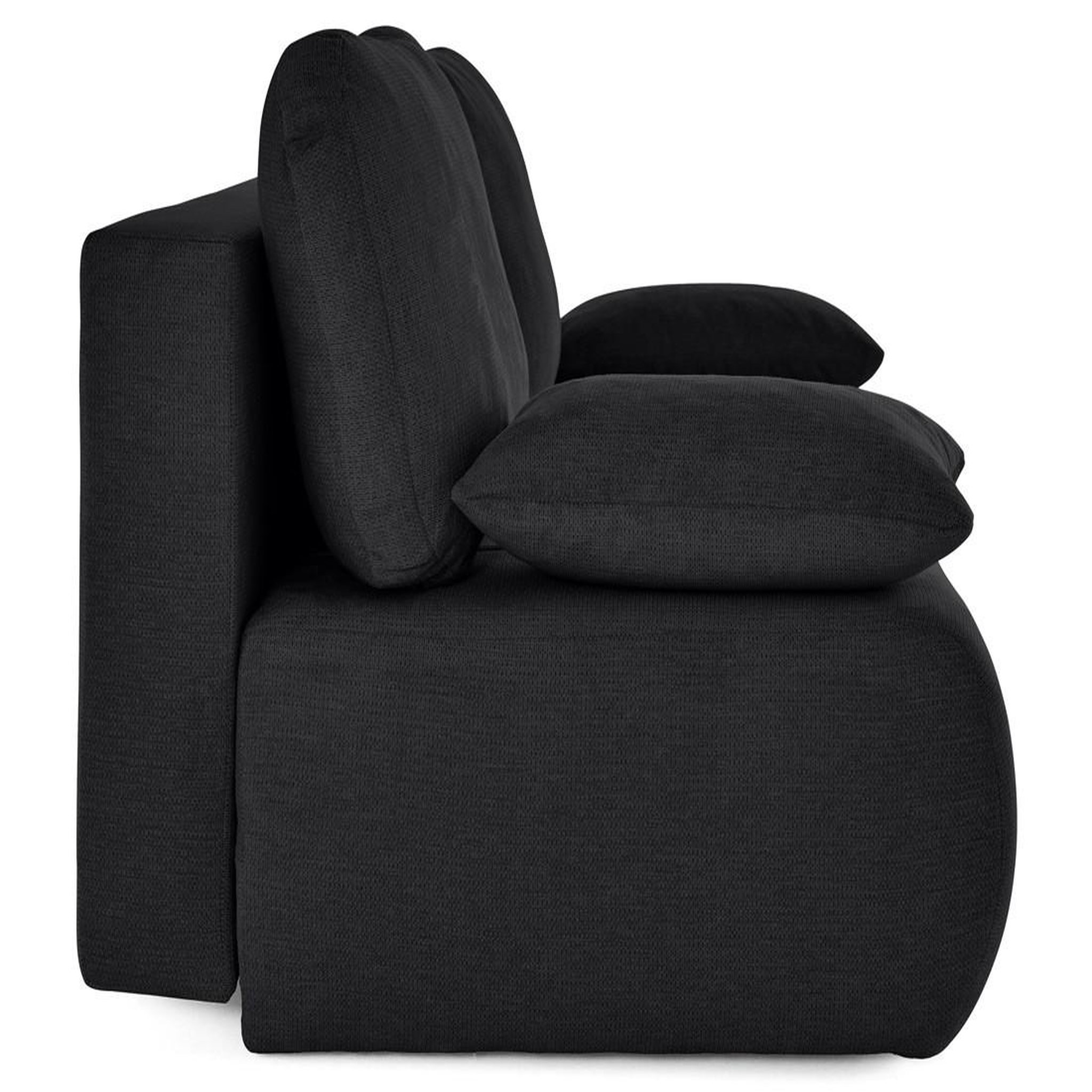 Voir la diapositive 6 : BEST MOBILIER Harper - canapé 3 places convertible avec coffre en tissu texturé