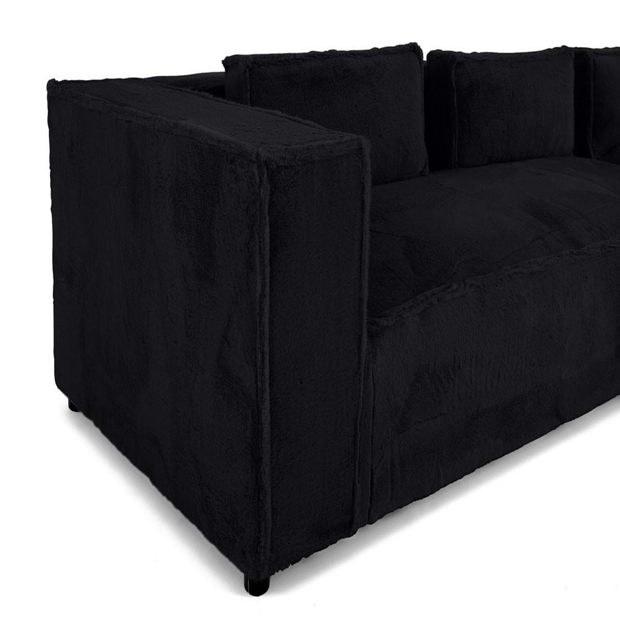 Voir la diapositive 5 : LISA DESIGN Stella - canapé d'angle droit - 4 places - en fausse fourrure