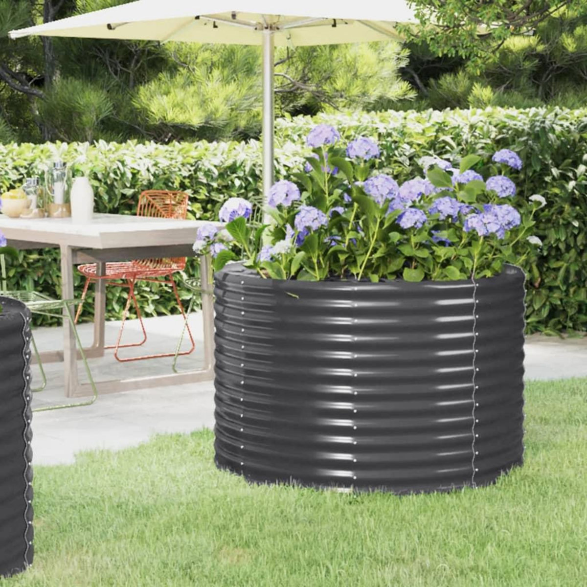 VIDAXL Lit sureleve de jardin Acier enduit de poudre Anthracite