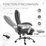 Voir la diapositive 5 : VINSETTO Fauteuil de bureau manager grand confort repose-pied dossier inclinable accoudoirs rembourrés tissu aspect lin gris