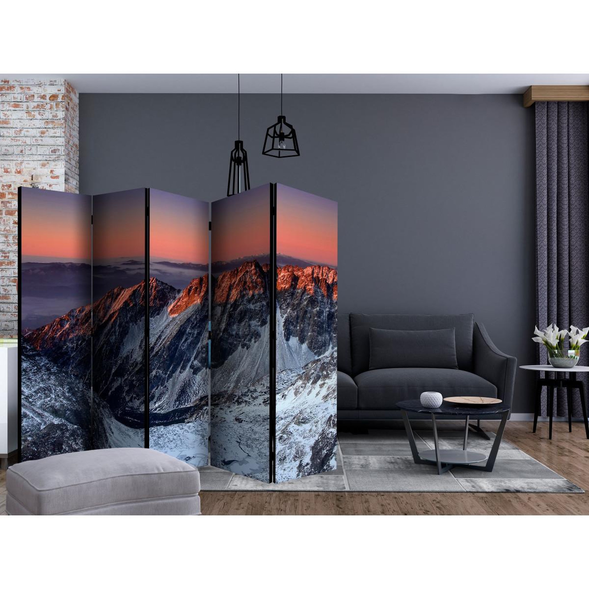 Voir la diapositive 2 : Paris Prix Paravent 5 volets  beautiful sunrise in the rocky mountains  172x225cm