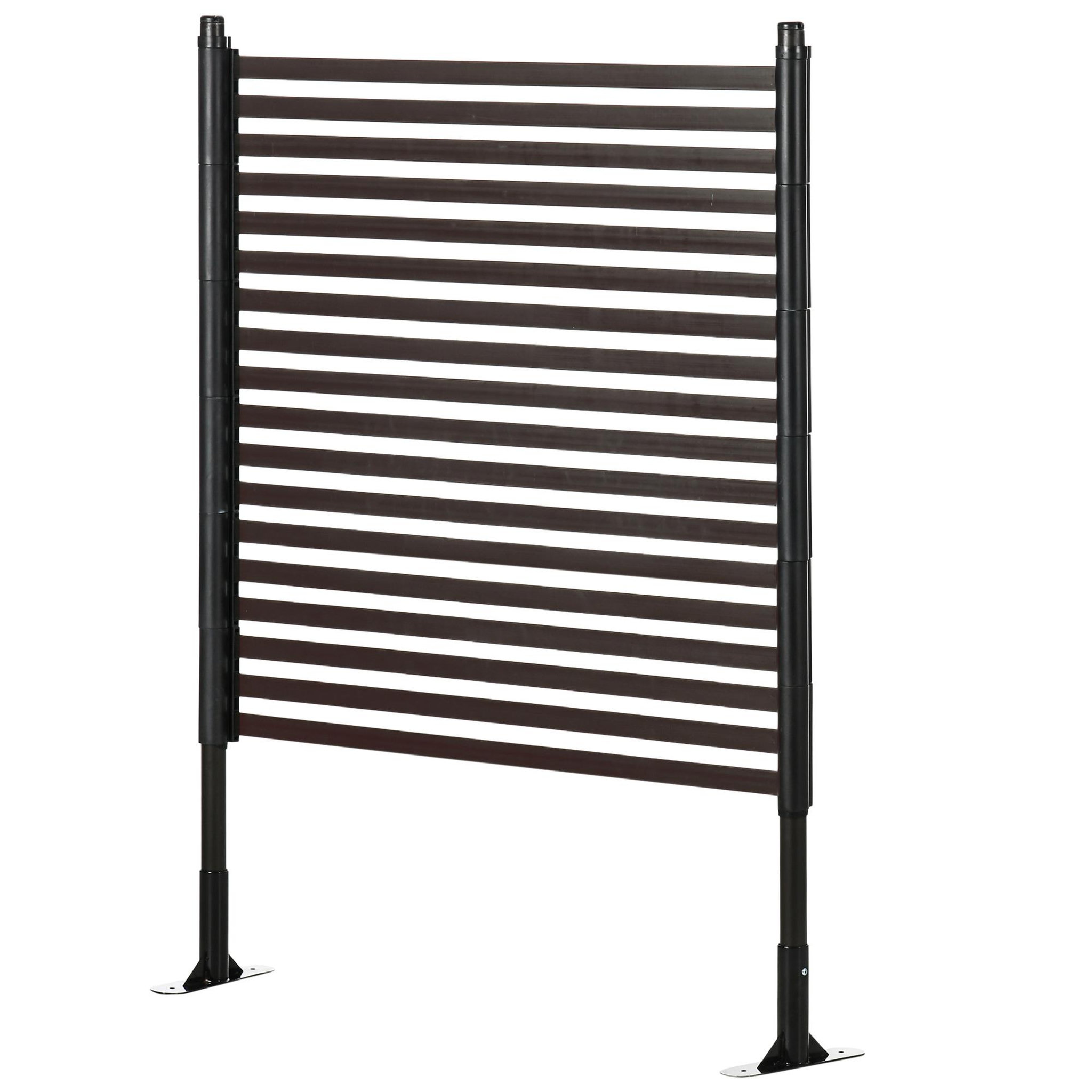 Voir la diapositive 5 : OUTSUNNY Clôture de jardin panneau métal revêtement PE - 93 x 22 x 124 cm - marron foncé