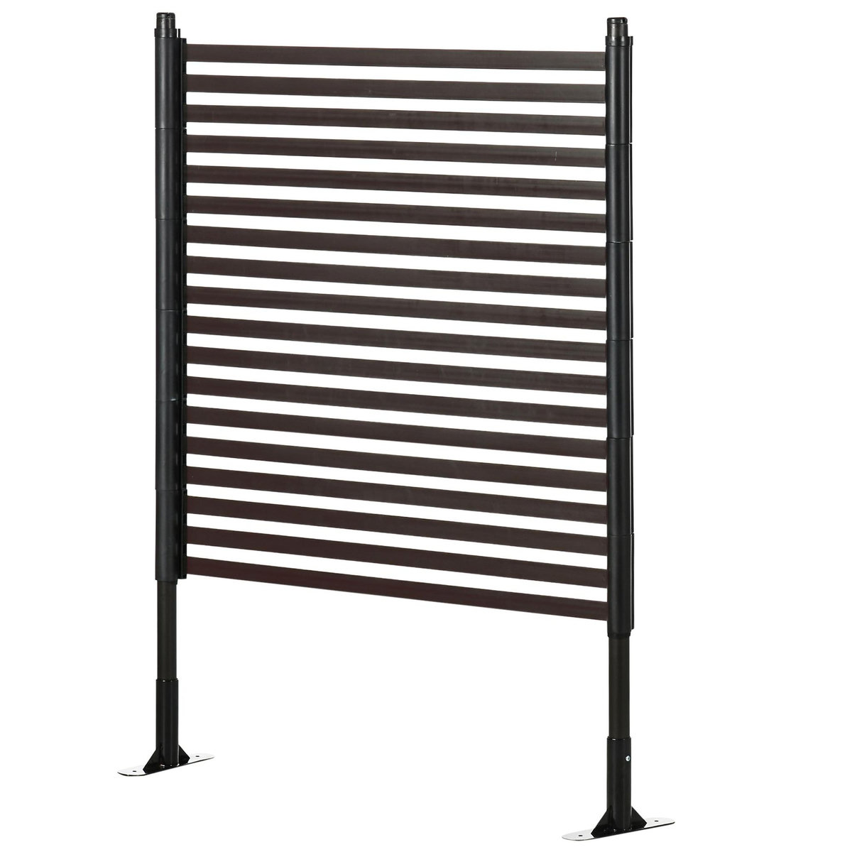 OUTSUNNY Clôture de jardin panneau métal revêtement PE - 93 x 22 x 124 cm - marron foncé