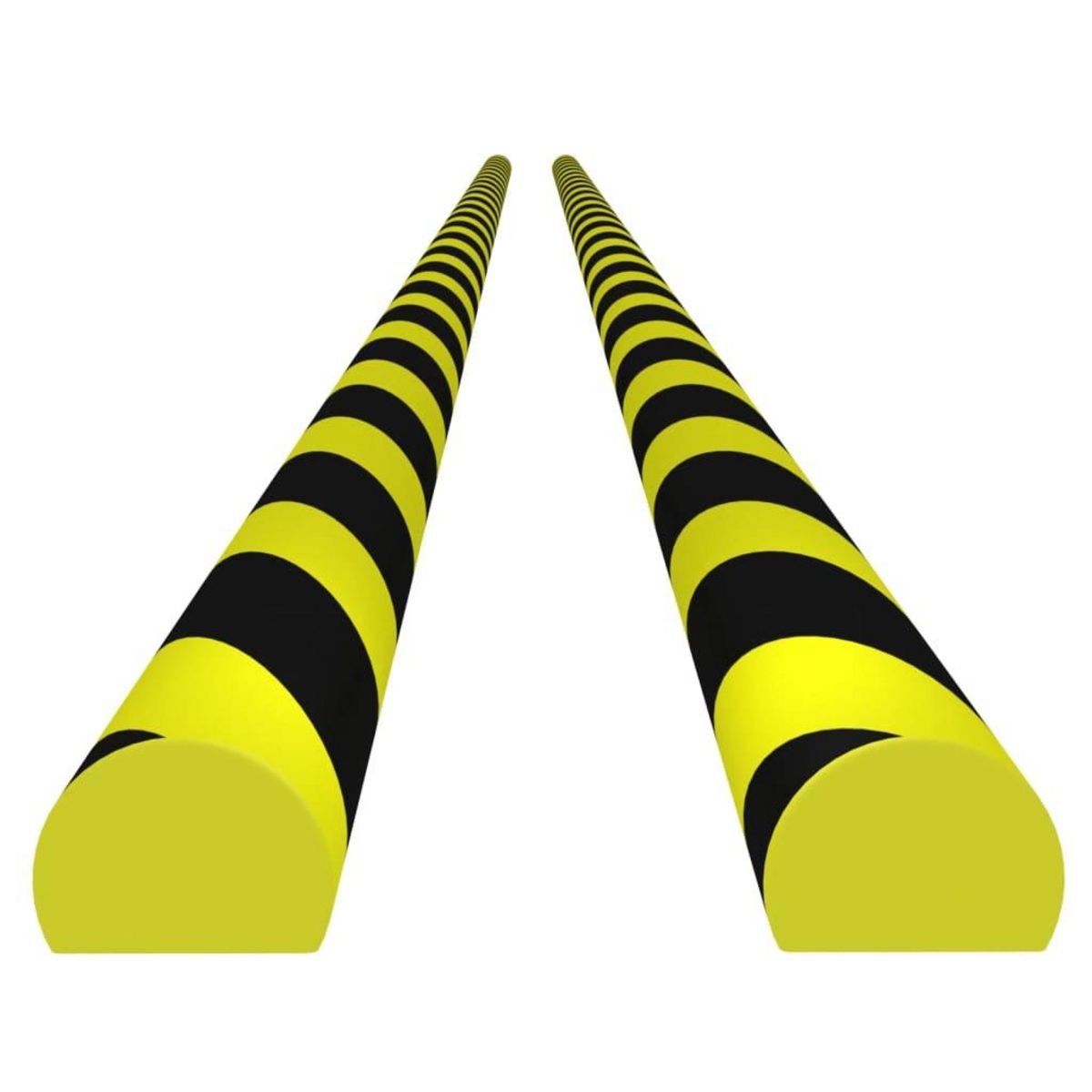 VIDAXL Protecteurs d'angle 2 pcs Jaune et noir 4x3x100 cm PU