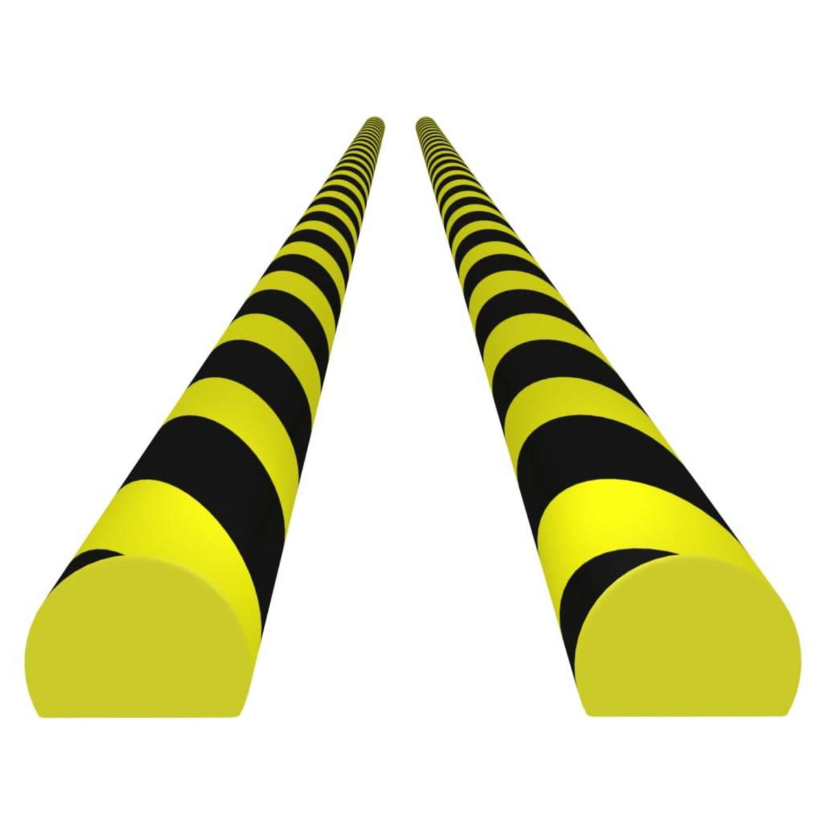 VIDAXL Protecteurs d'angle 2 pcs Jaune et noir 4x3x100 cm PU