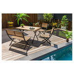 JARDILINE Salon de jardin - 4 places - Teck/Aluminium - Naturel/gris - PORTO RICO